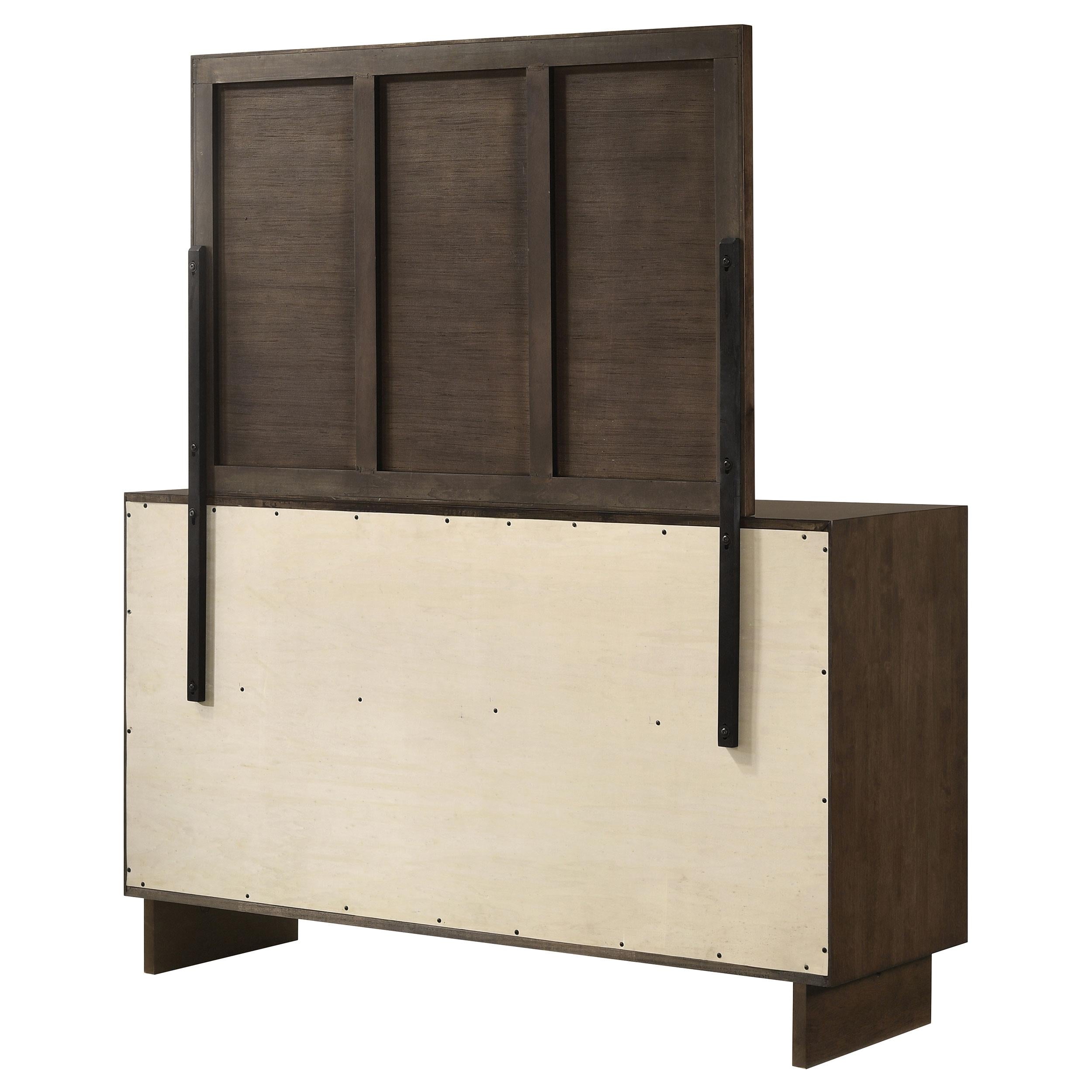 Coaster Furniture Glenwood 225013M 6-Drawer Dresser and Mirror - Warm Brown IMAGE 7
