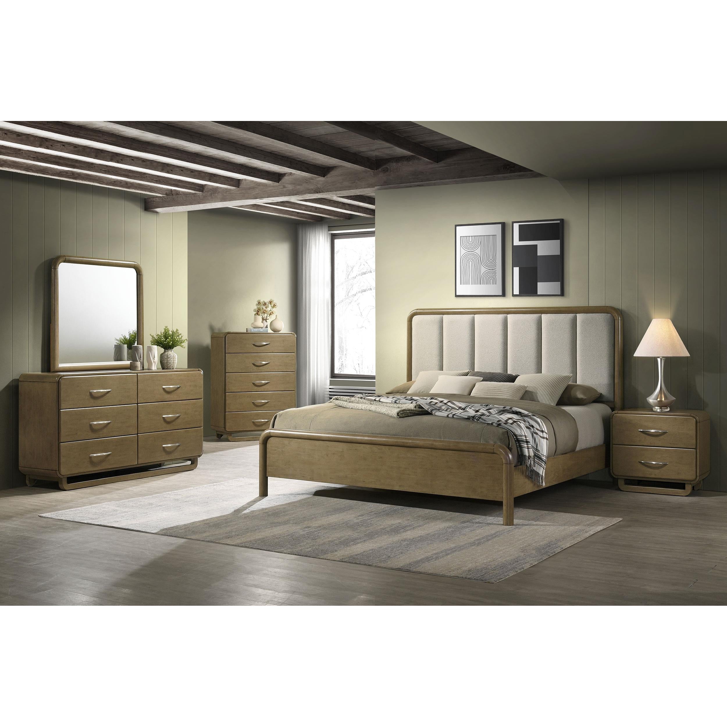 Coaster Furniture Amsbury 224271KW 59-inch Upholstered California King Bed - Nutmeg IMAGE 5