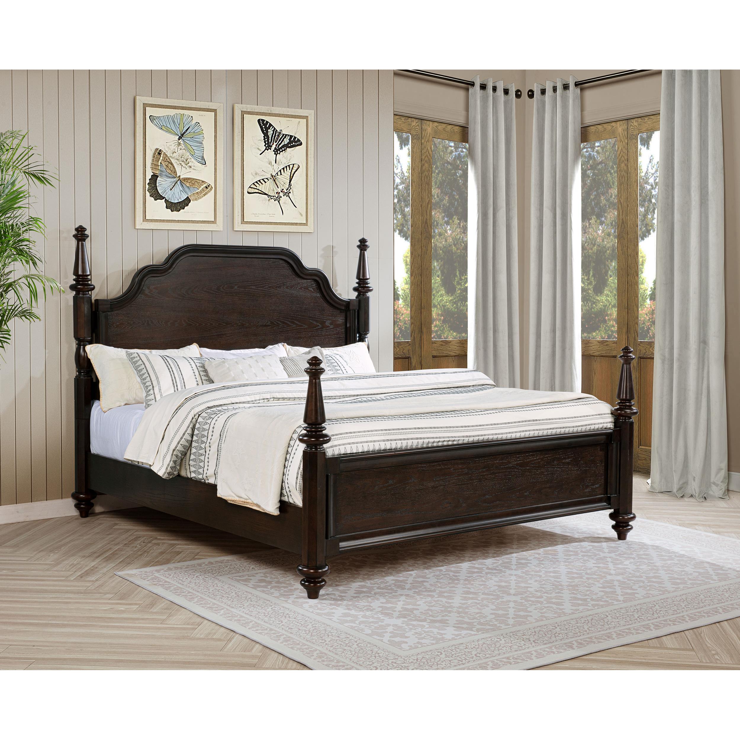 Coaster Furniture Andover 223631KE 63-inch Four Poster Eastern King Bed - Dark Oak IMAGE 4