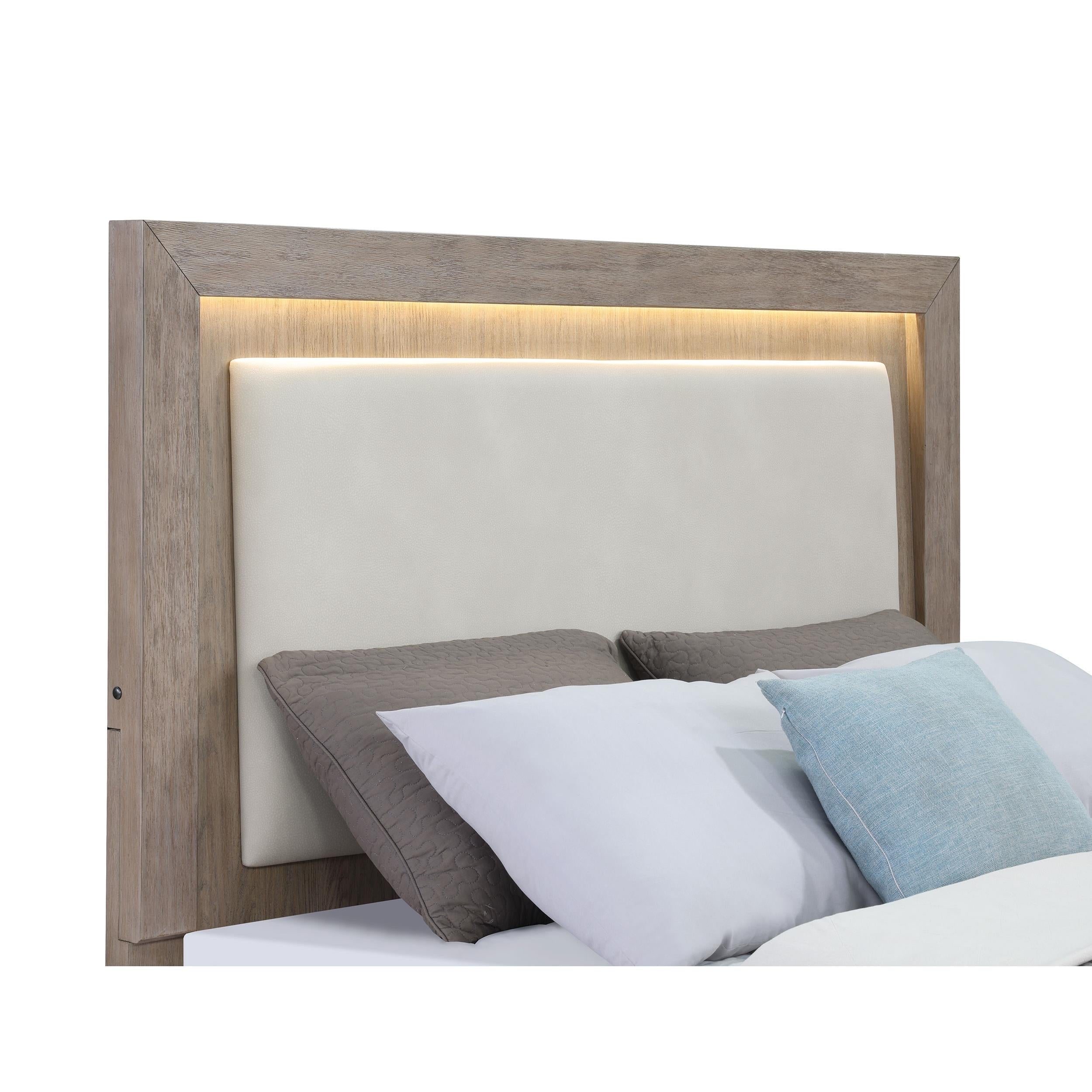 Coaster Furniture Kenora 224850KW 56-inch California King LED Storage Bed - Barley Brown IMAGE 11