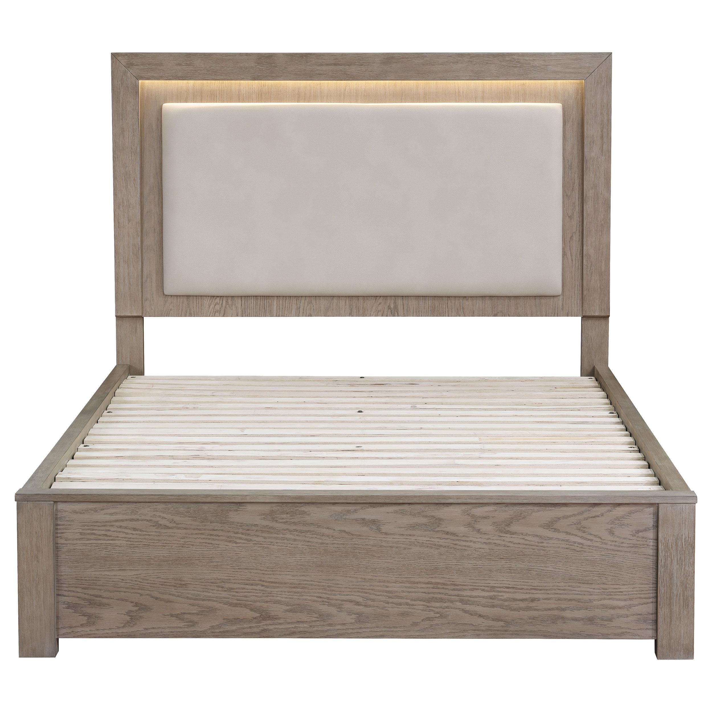 Coaster Furniture Kenora 224850KW 56-inch California King LED Storage Bed - Barley Brown IMAGE 5