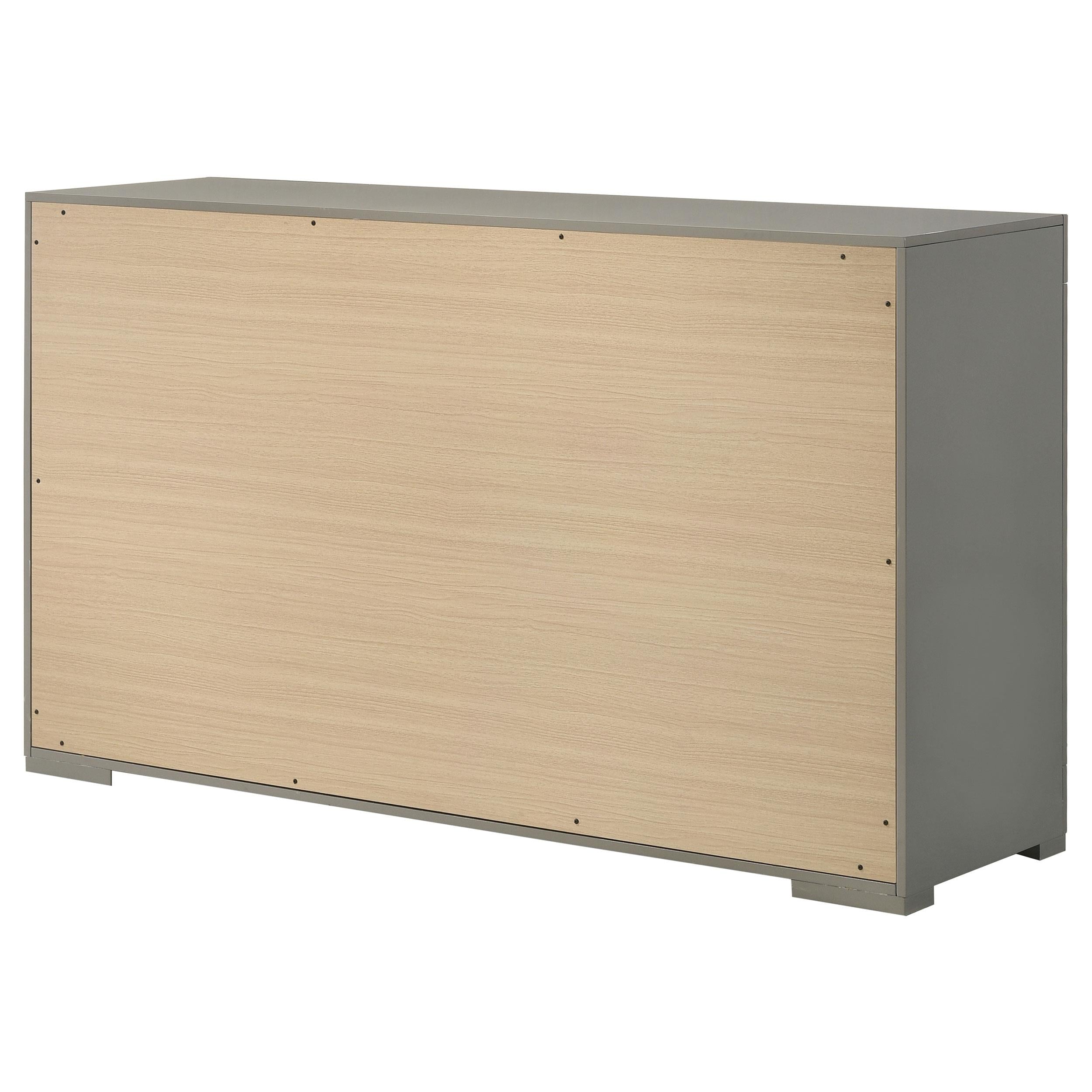 Coaster Furniture Ives 224973 6-Drawer Dresser Cabinet - Grey High Gloss IMAGE 7