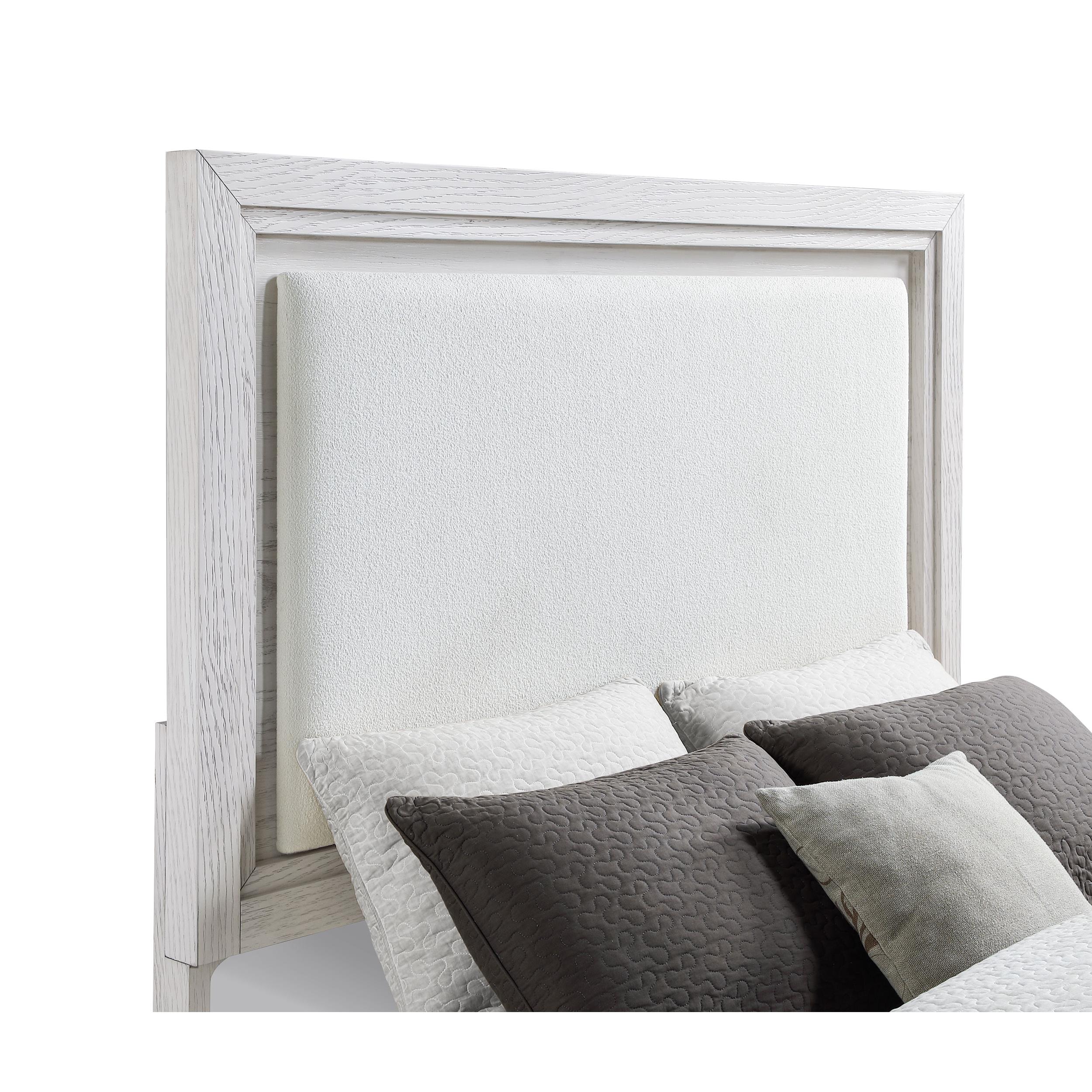 Coaster Furniture Marielle 224841Q Queen Upholstered Panel Bed - Distressed White IMAGE 6