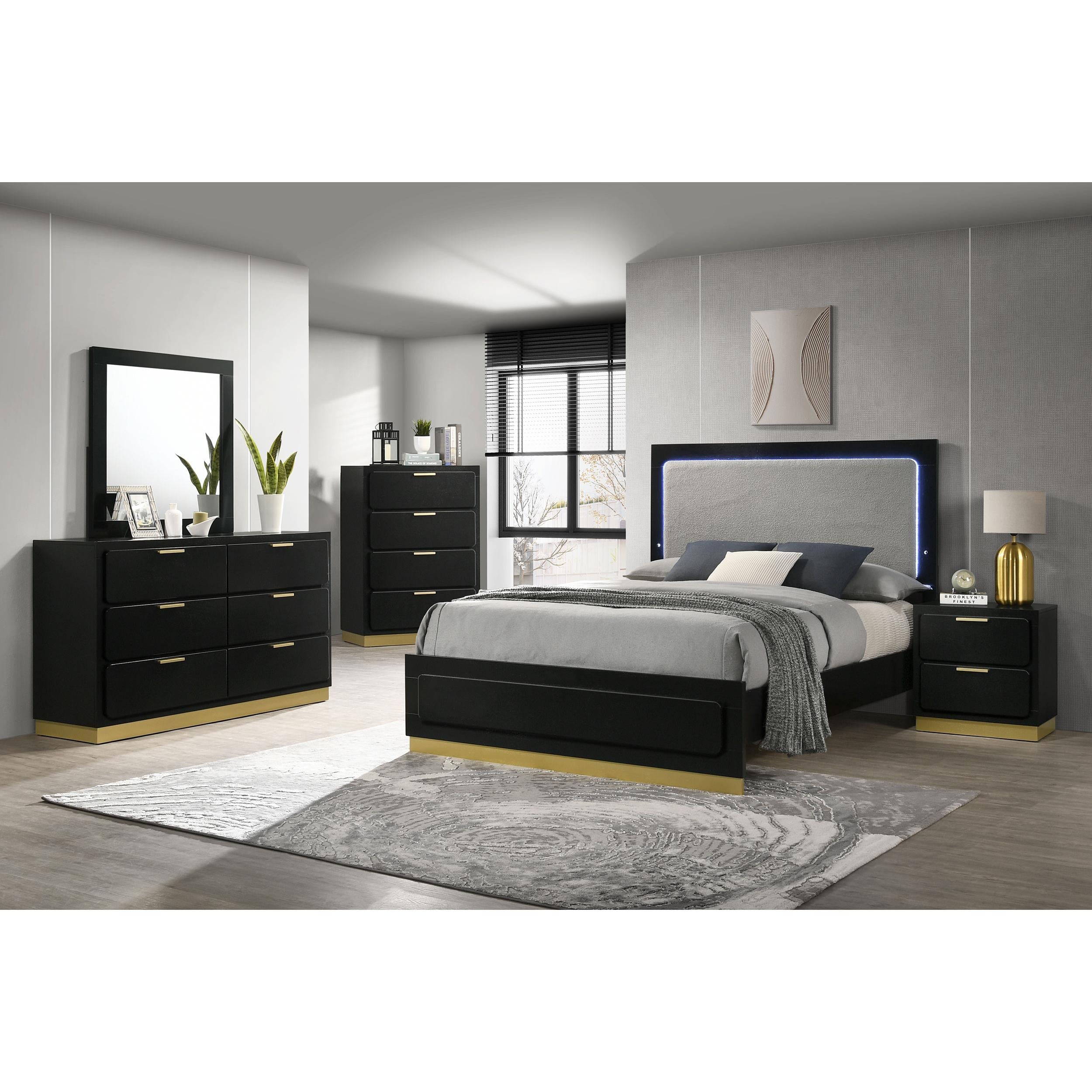 Coaster Furniture Caraway 224783M 6-Drawer Dresser with Mirror - Black IMAGE 10