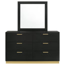 Coaster Furniture Caraway 224783M 6-Drawer Dresser with Mirror - Black IMAGE 2