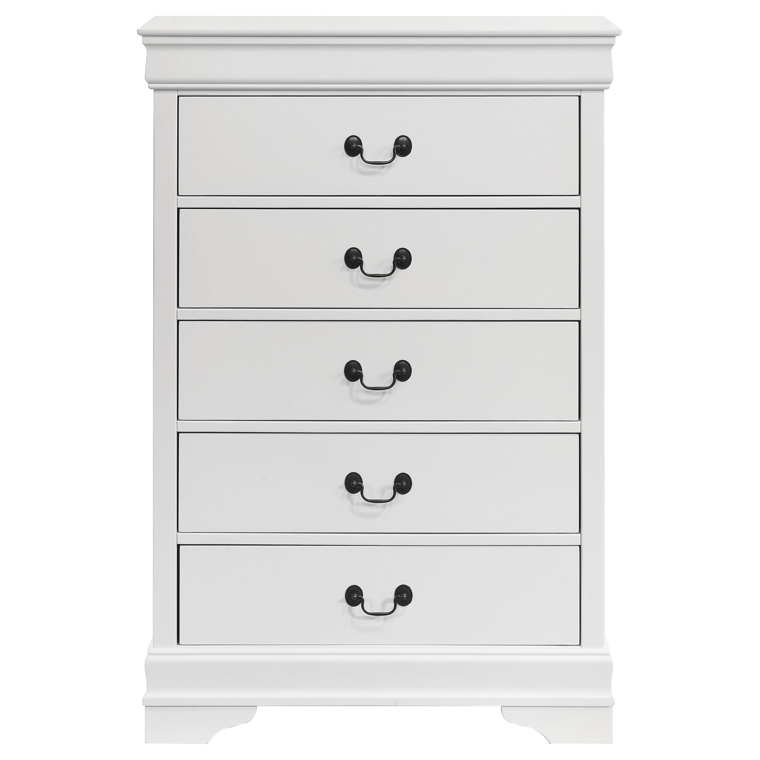 Coaster Furniture Louis Philippe 202445 5-Drawer Bedroom Chest - White IMAGE 2