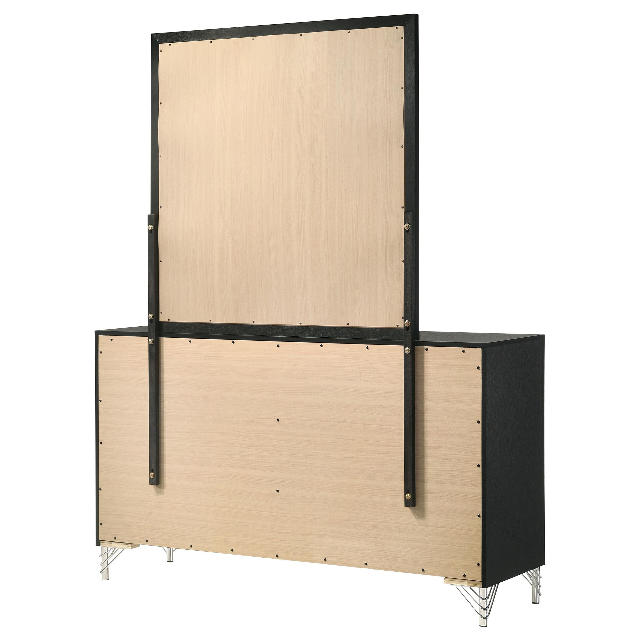 Coaster Furniture Lucia 224993M 6-Drawer Dresser and Mirror - Black IMAGE 7