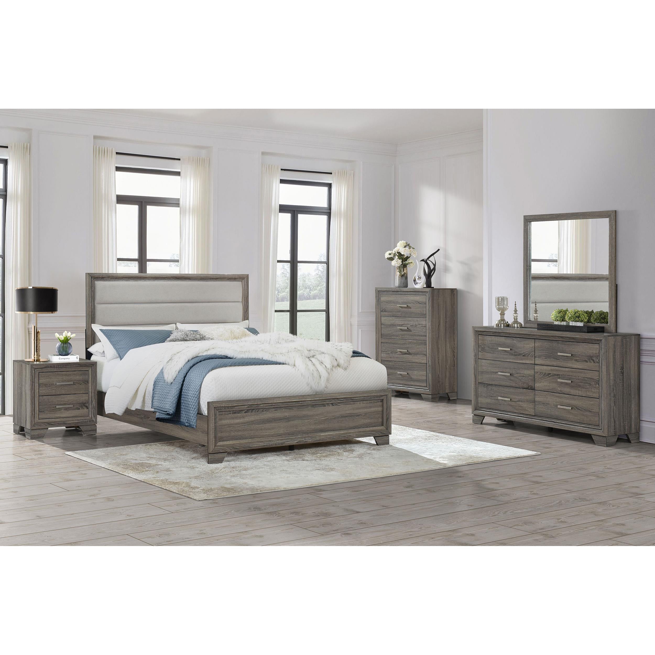 Coaster Furniture Wright 223341KW 52-inch Upholstered California King Bed - Brown Oak IMAGE 5
