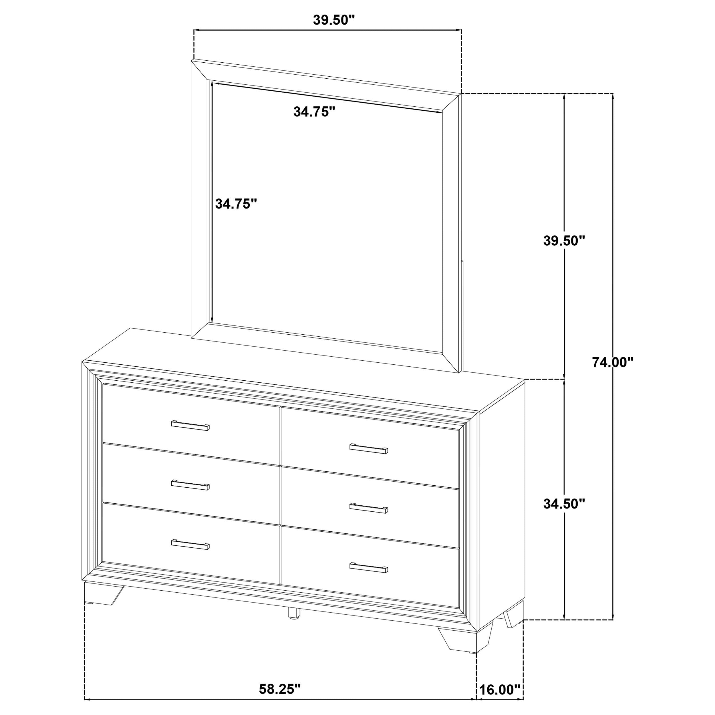 Coaster Furniture Wright 223343M 6-Drawer Dresser and Mirror - Brown Oak IMAGE 11