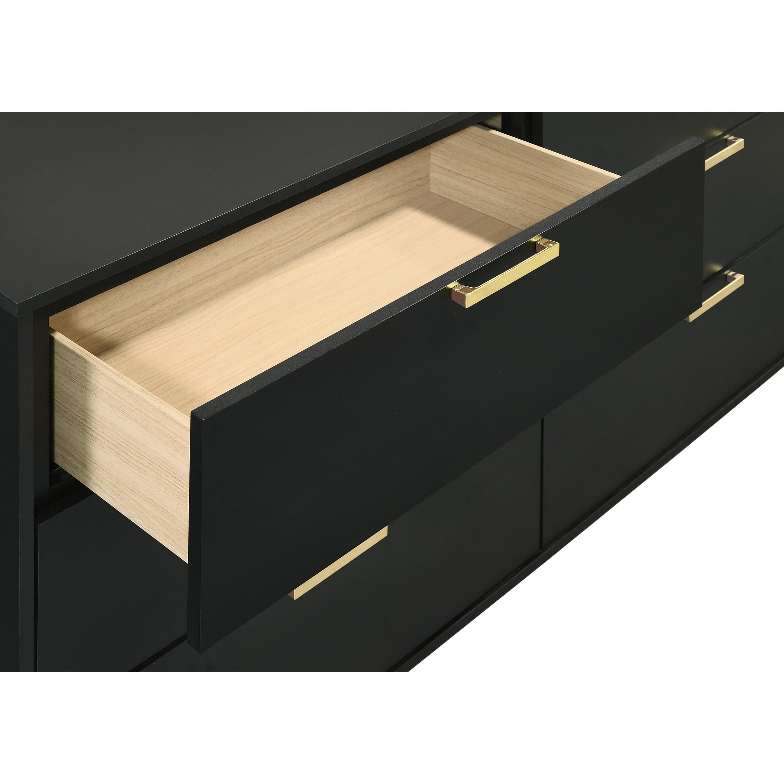 Coaster Furniture Kendall 224453M 6-Drawer Dresser with Mirror - Black IMAGE 11