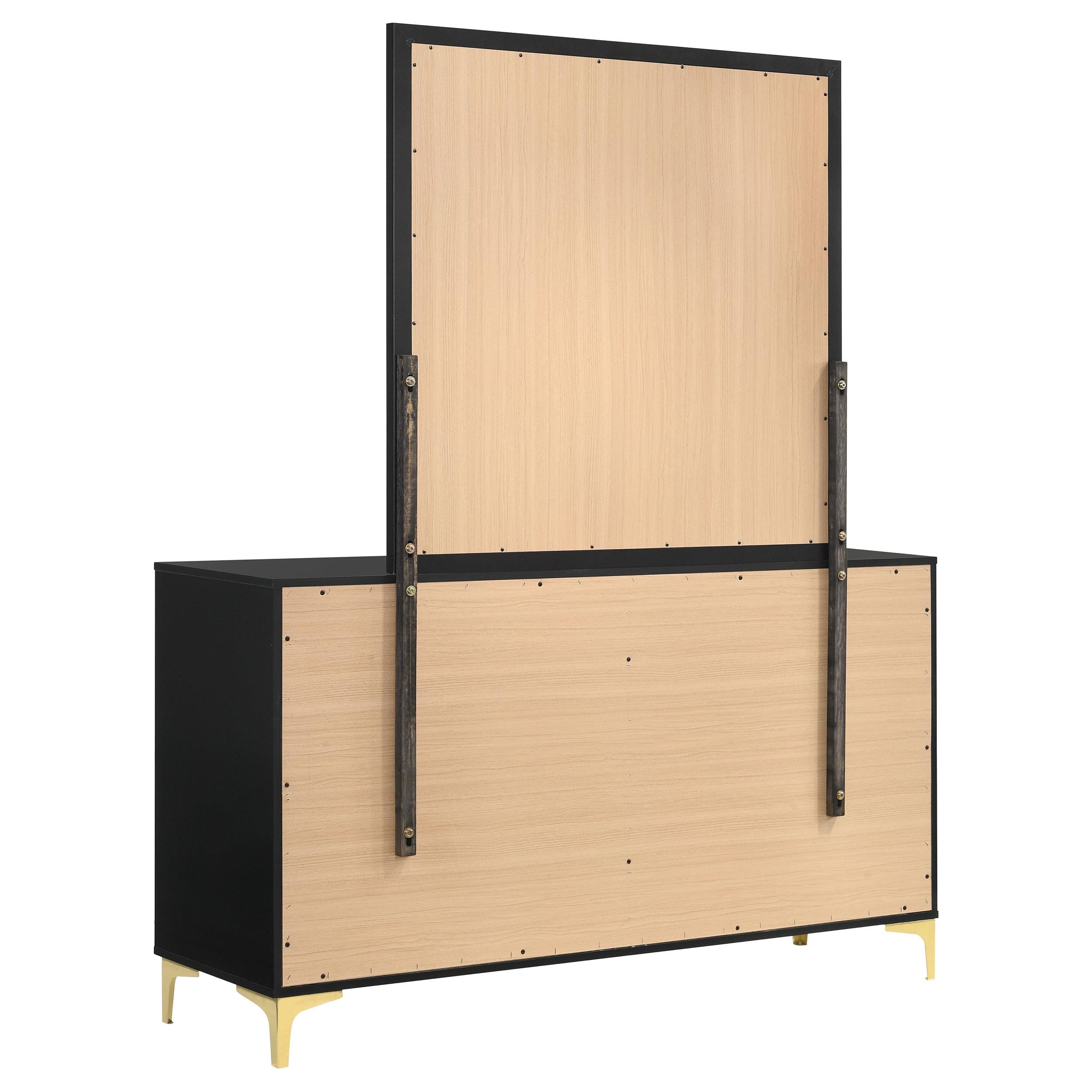 Coaster Furniture Kendall 224453M 6-Drawer Dresser with Mirror - Black IMAGE 5