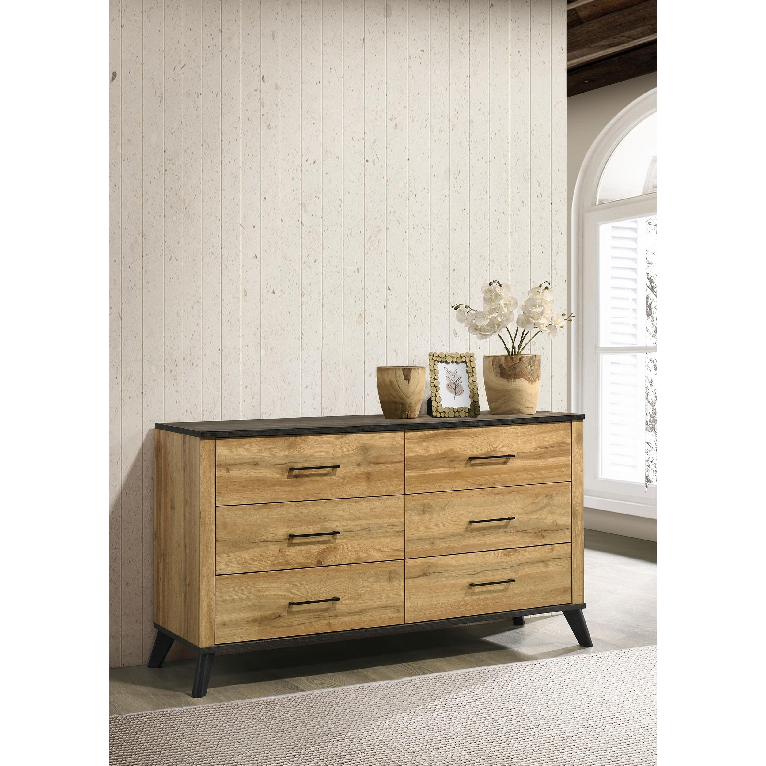 Coaster Furniture Kaywood 225003 6-Drawer Dresser Cabinet - Natural Pine IMAGE 9