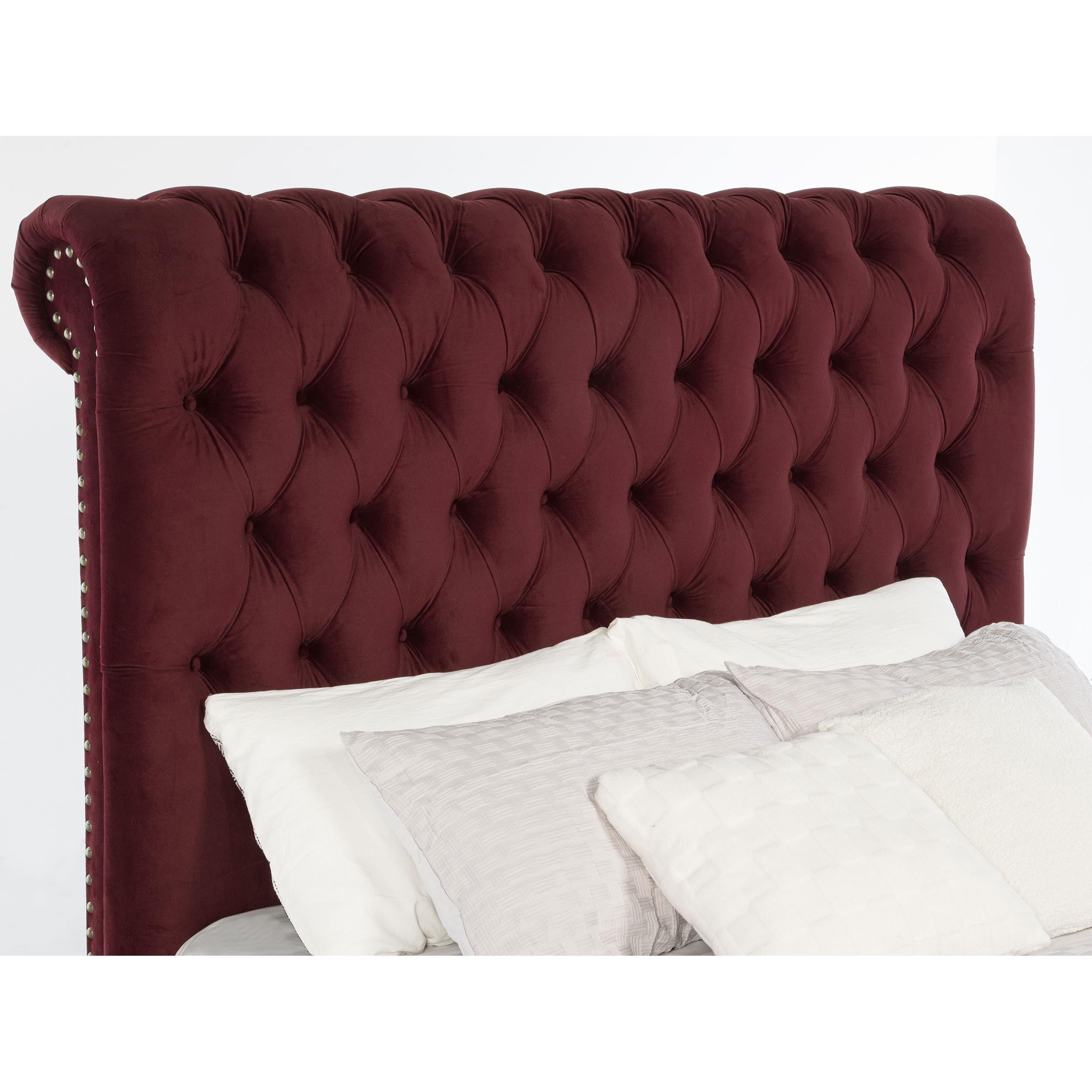Coaster Furniture Devon 360341KE 57-inch Upholstered Eastern King Panel Bed - Wine Red IMAGE 8