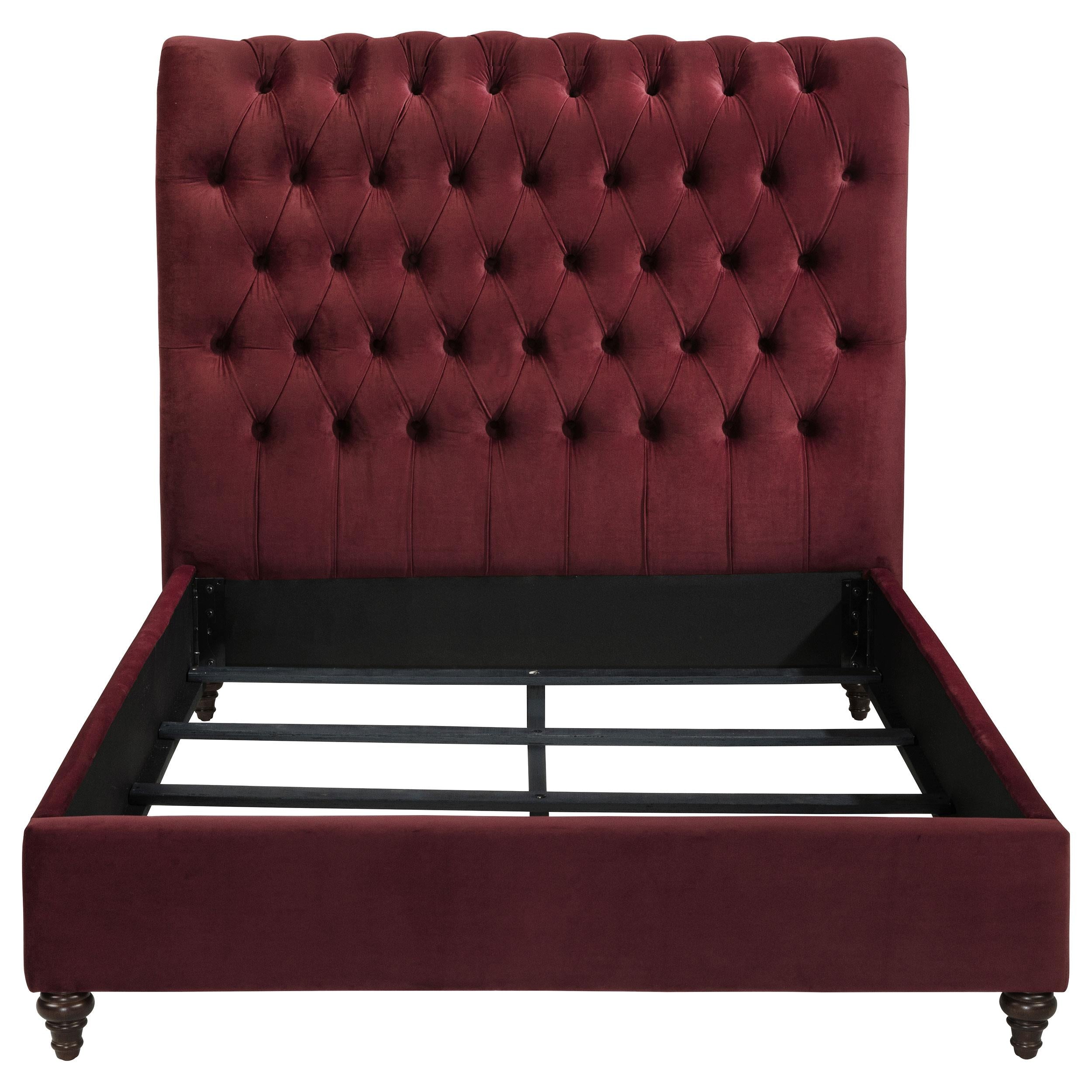 Coaster Furniture Devon 360341F 57-inch Upholstered Full Panel Bed - Wine Red IMAGE 3