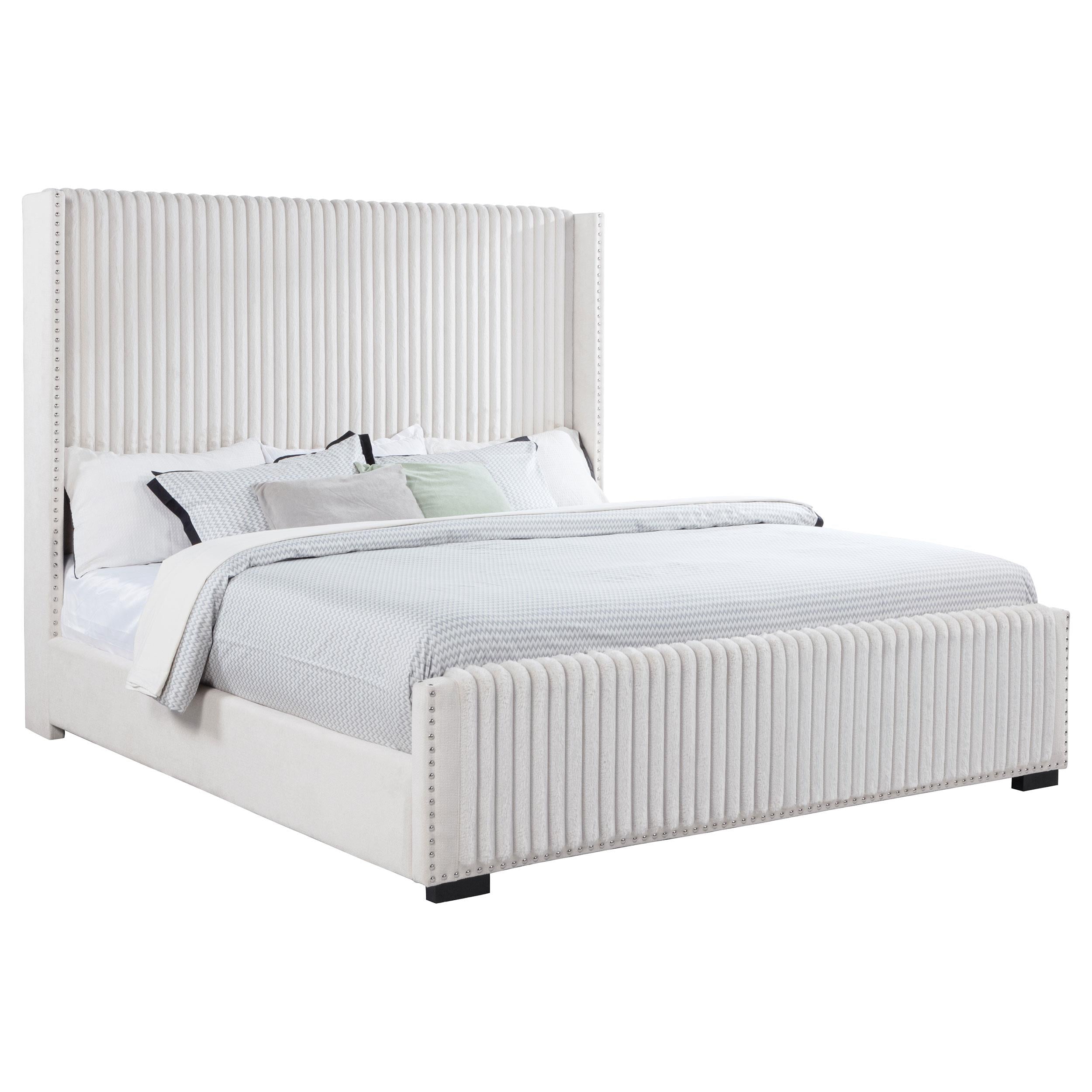 Coaster Furniture Natasha 306051KW 65-inch Upholstered California King Bed - Cream IMAGE 2