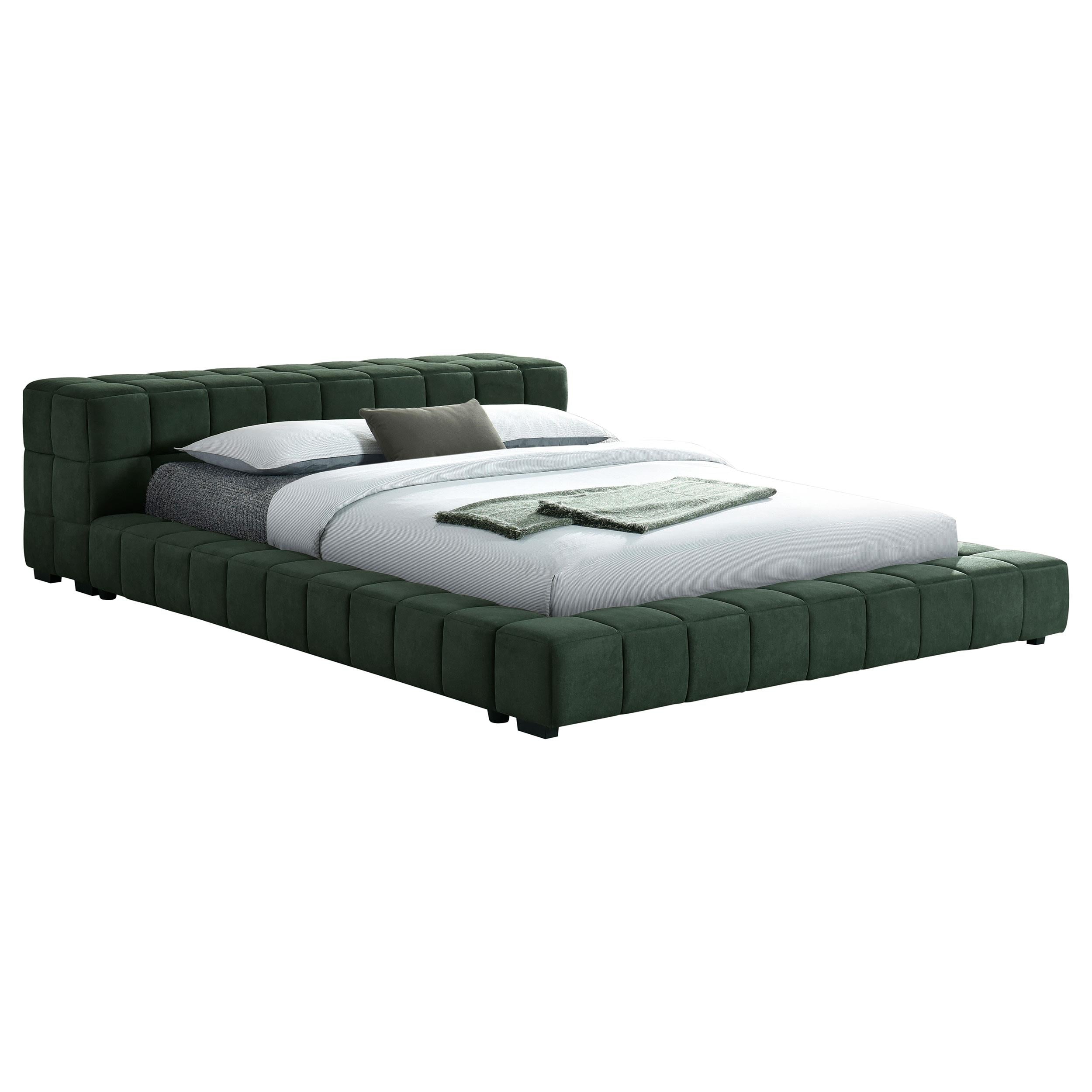 Coaster Furniture Trinity 306120KE Upholstered Eastern King Platform Bed - Green IMAGE 2