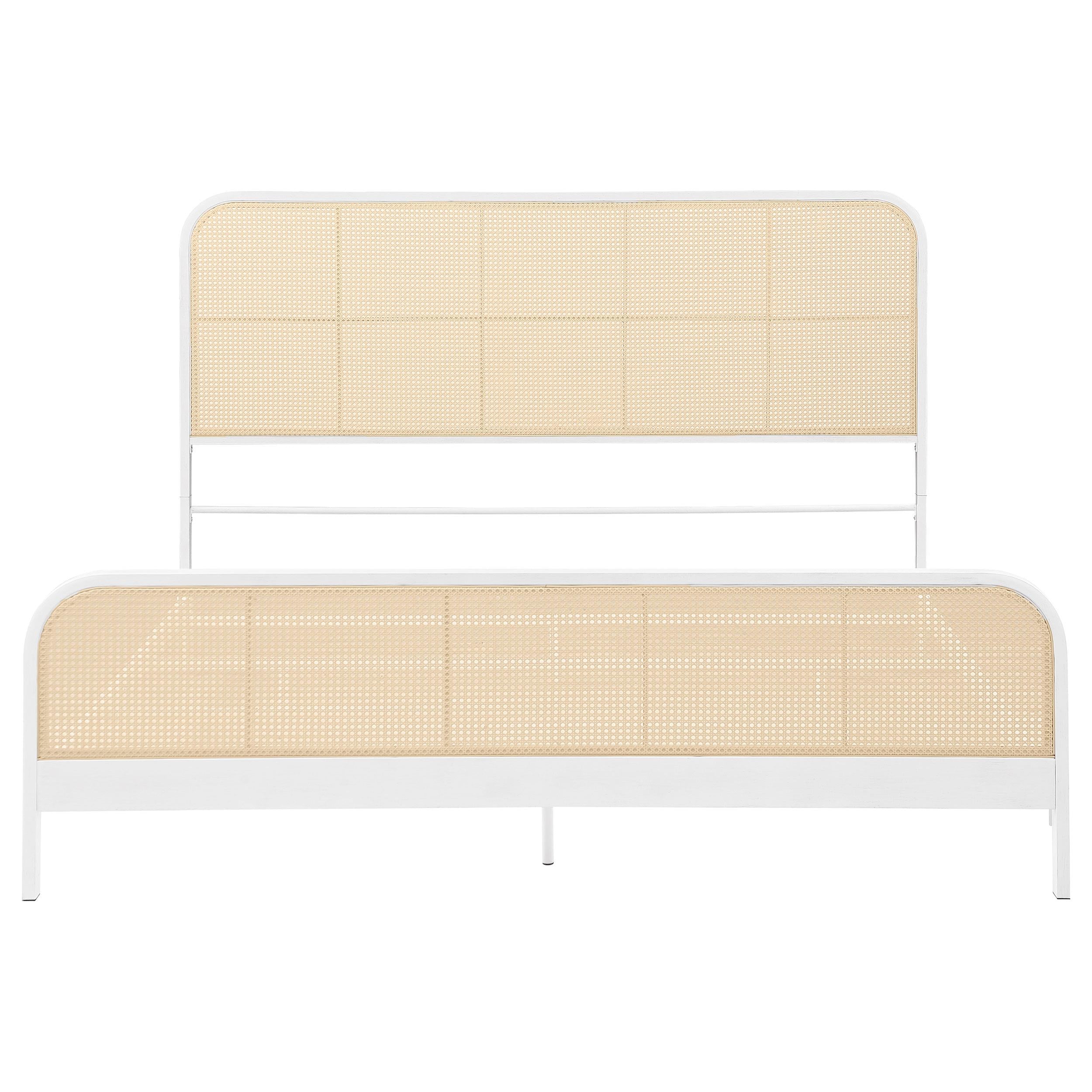 Coaster Furniture Lanewood 360251KE Open Cane Webbing Metal Eastern King Bed - White IMAGE 2