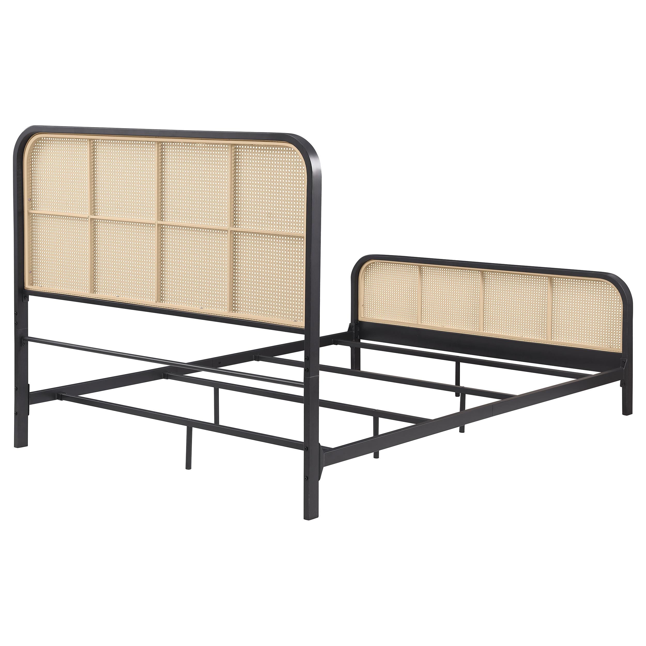 Coaster Furniture Lanewood 360250Q Open Cane Webbing Metal Queen Bed - Black IMAGE 6