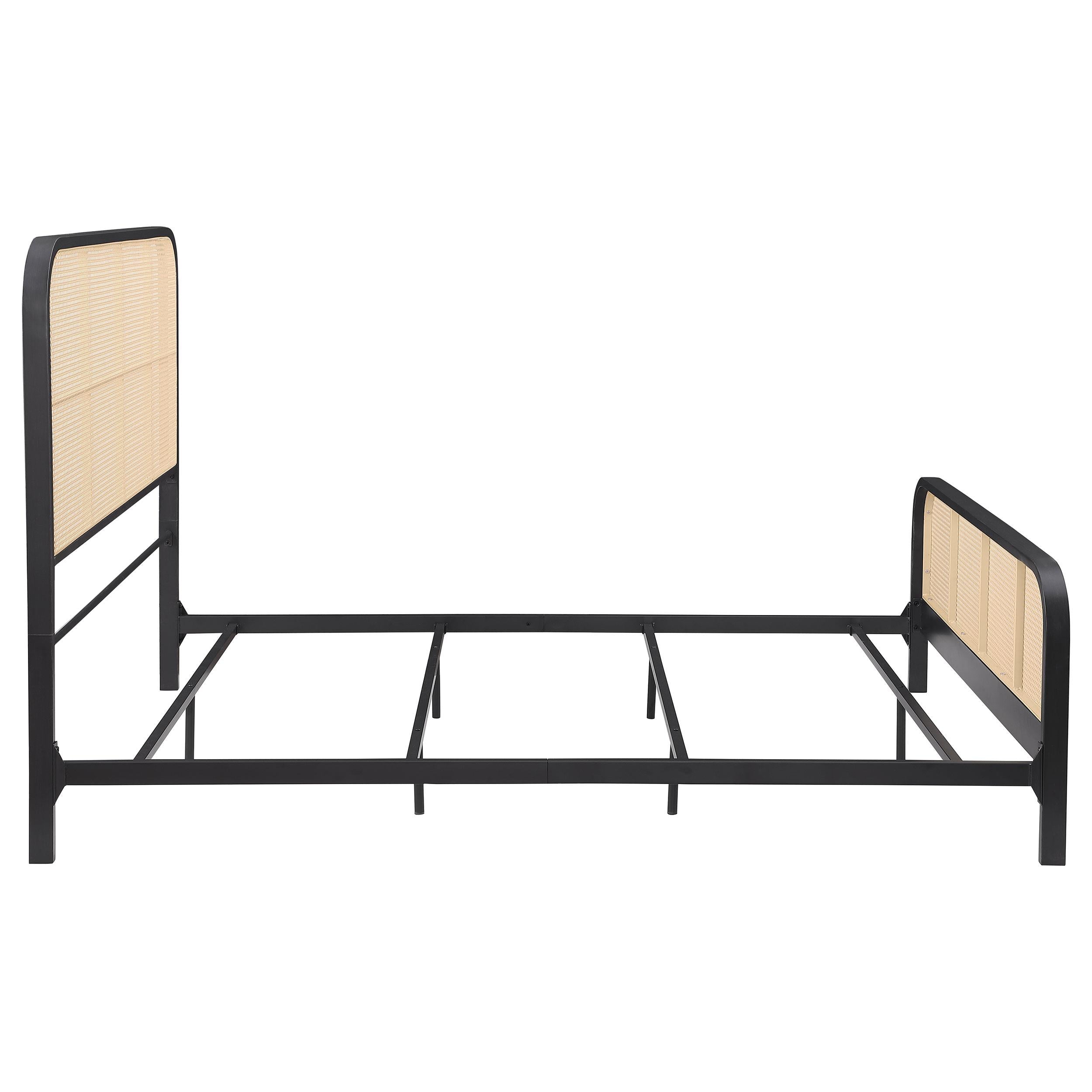 Coaster Furniture Lanewood 360250Q Open Cane Webbing Metal Queen Bed - Black IMAGE 7