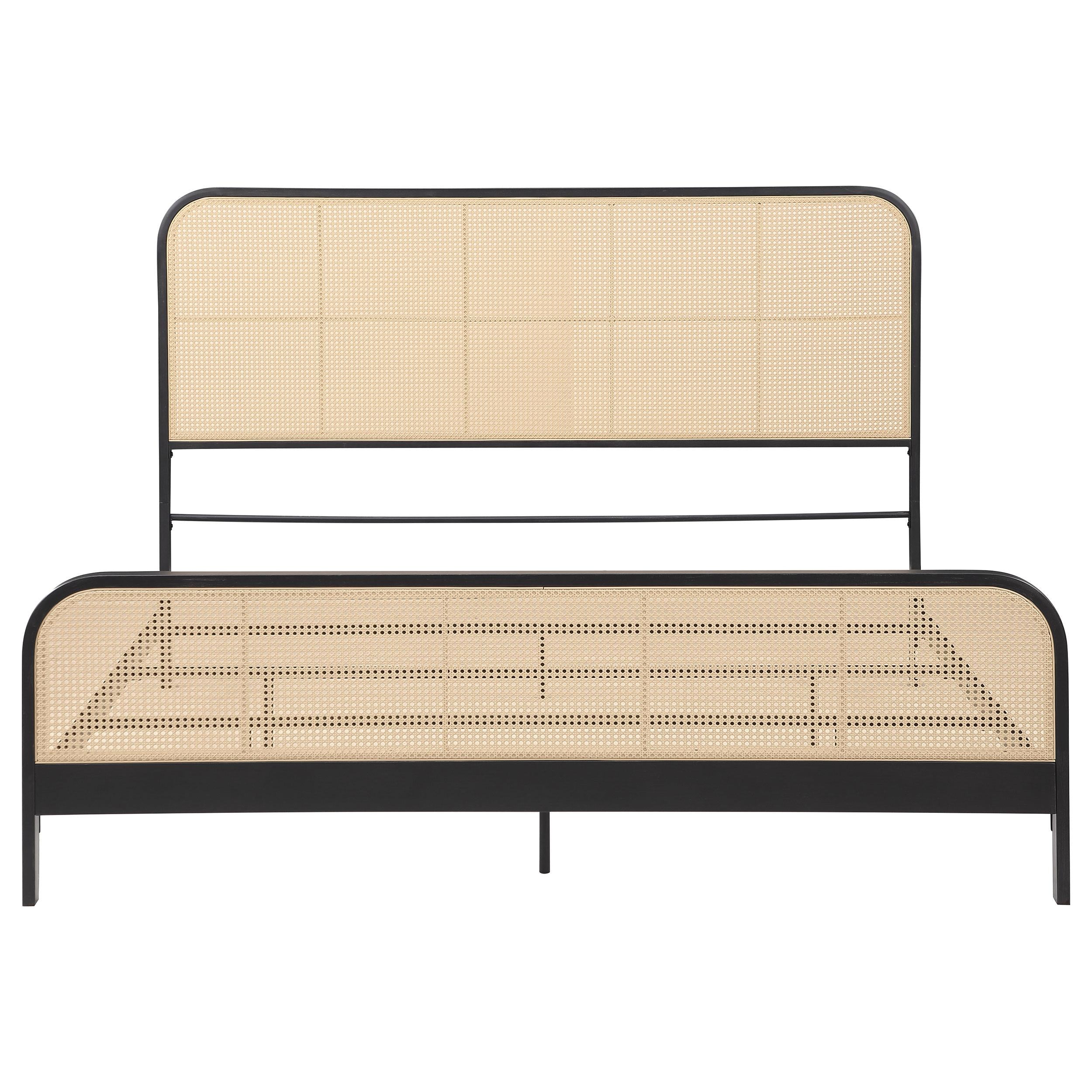 Coaster Furniture Lanewood 360250KE Open Cane Webbing Metal Eastern King Bed - Black IMAGE 2