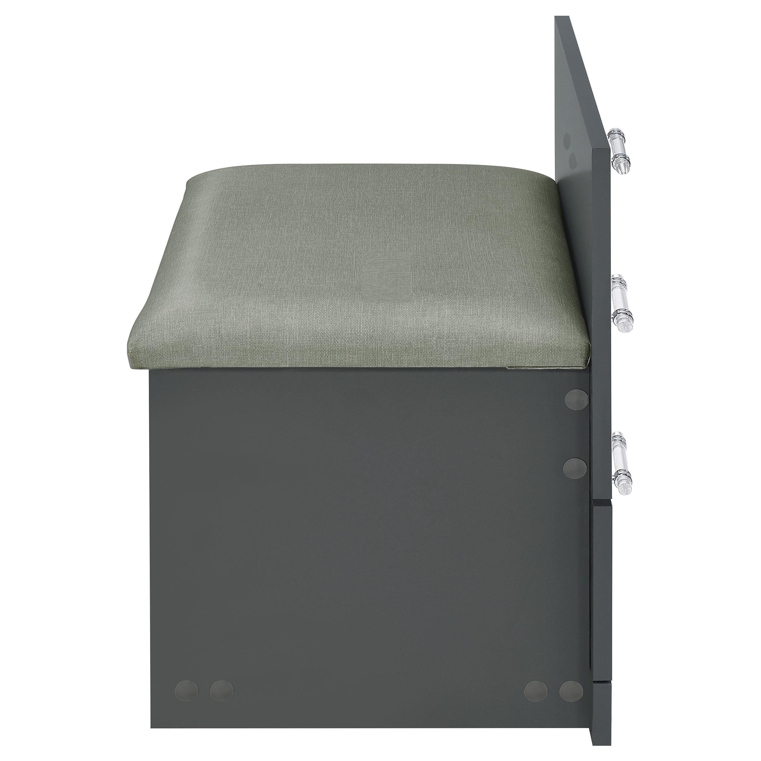 Coaster Furniture Danbury 930210 3-Drawer Makeup Vanity & Stool - Set Grey High Gloss IMAGE 12