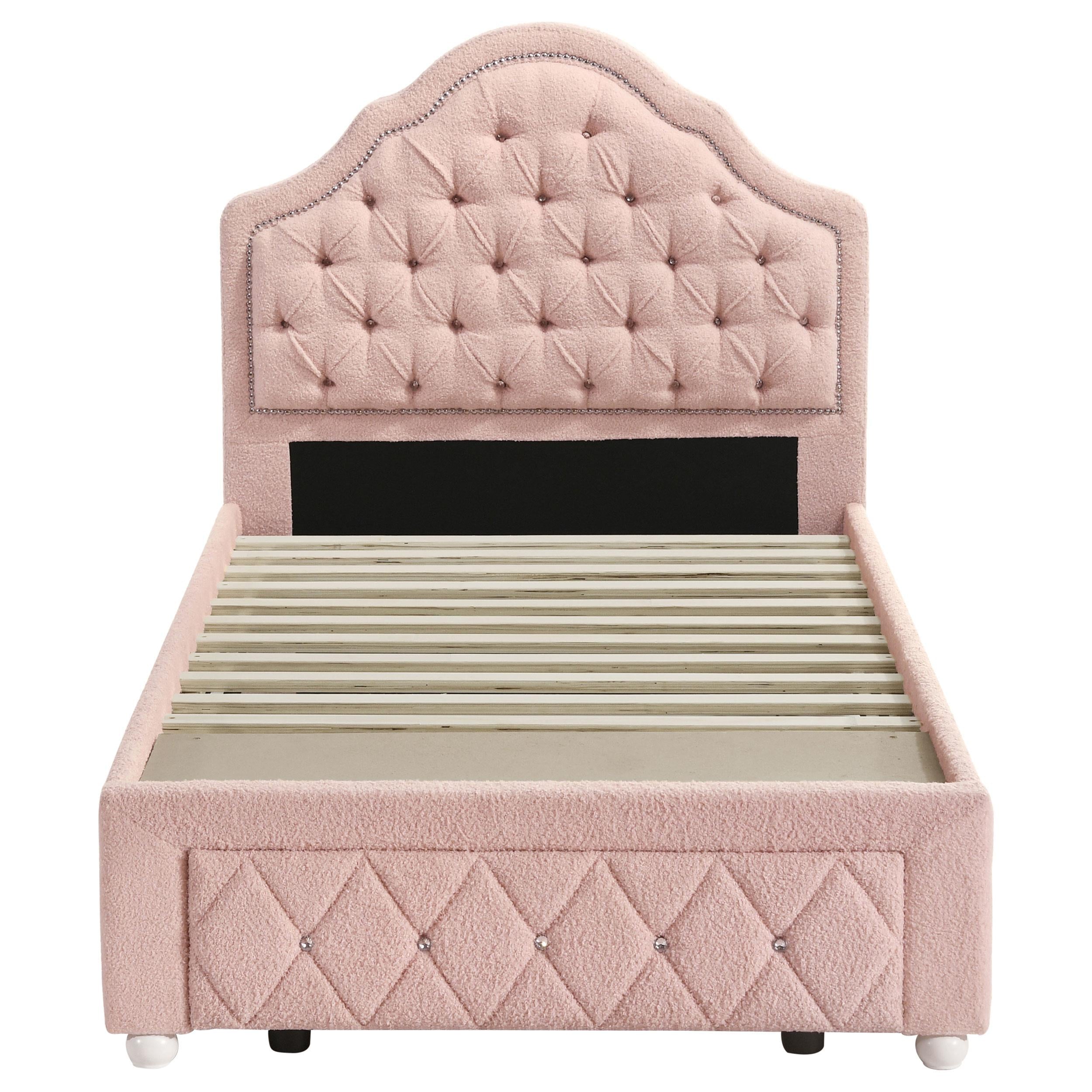 Coaster Furniture Ashleigh 460540T 44-inch Upholstered Twin Storage Platform Bed - Pink IMAGE 3