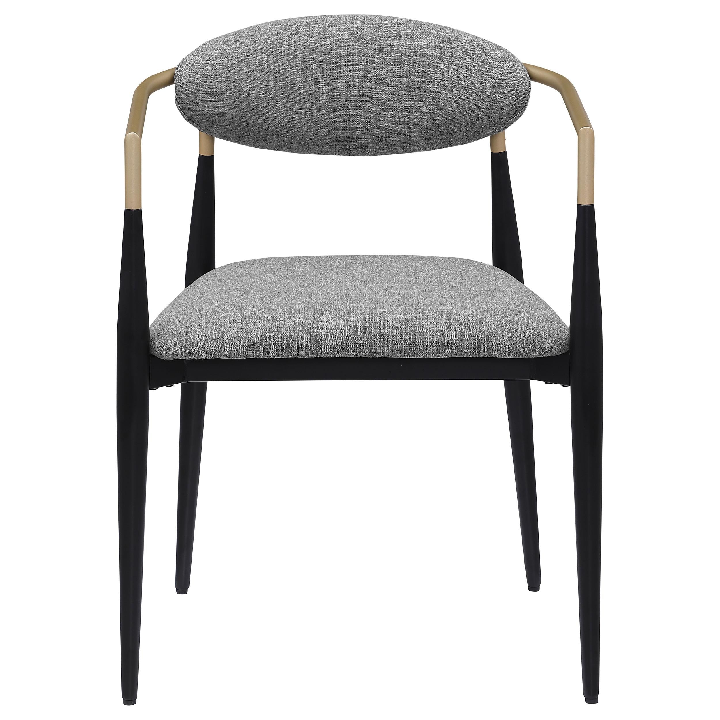 Coaster Furniture Alexis 182682 Fabric Upholstered Dining Arm Chair - Grey (Set of 2) IMAGE 2