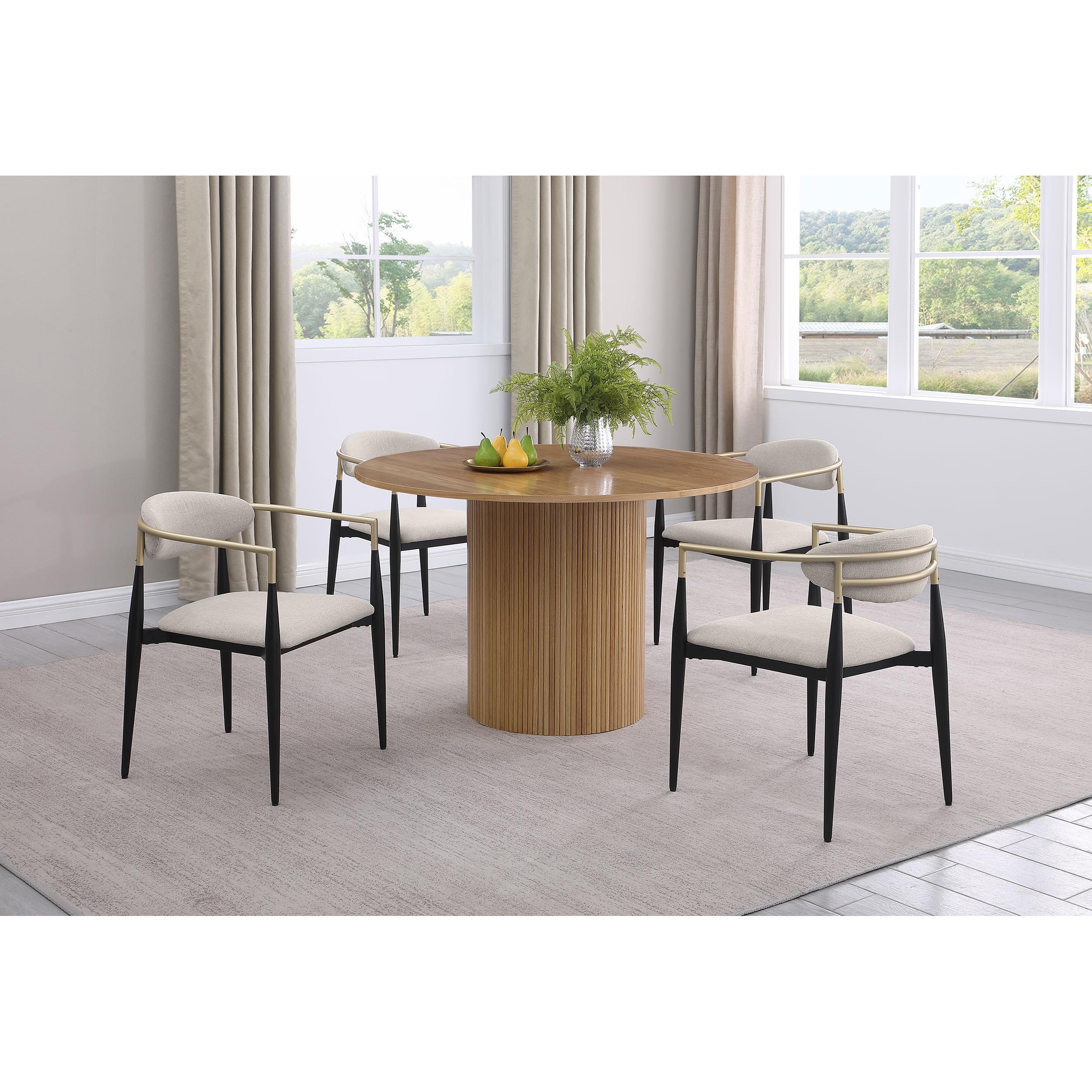 Coaster Furniture Alexis 182692 Fabric Upholstered Dining Arm Chair - Beige (Set of 2) IMAGE 9