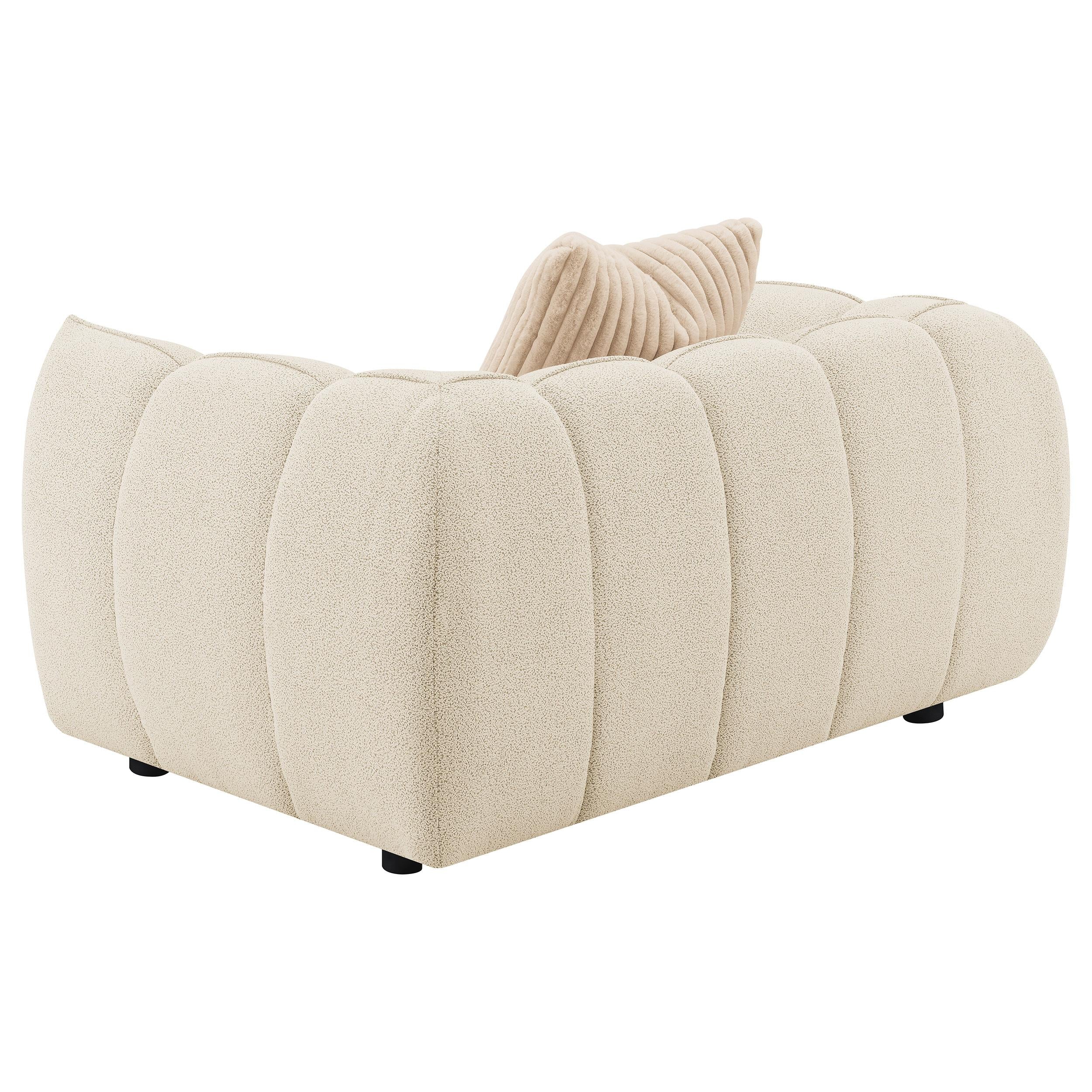Coaster Furniture Winchester 503999 Boucle Upholstered Chair and a Half - Sand Pebble IMAGE 5