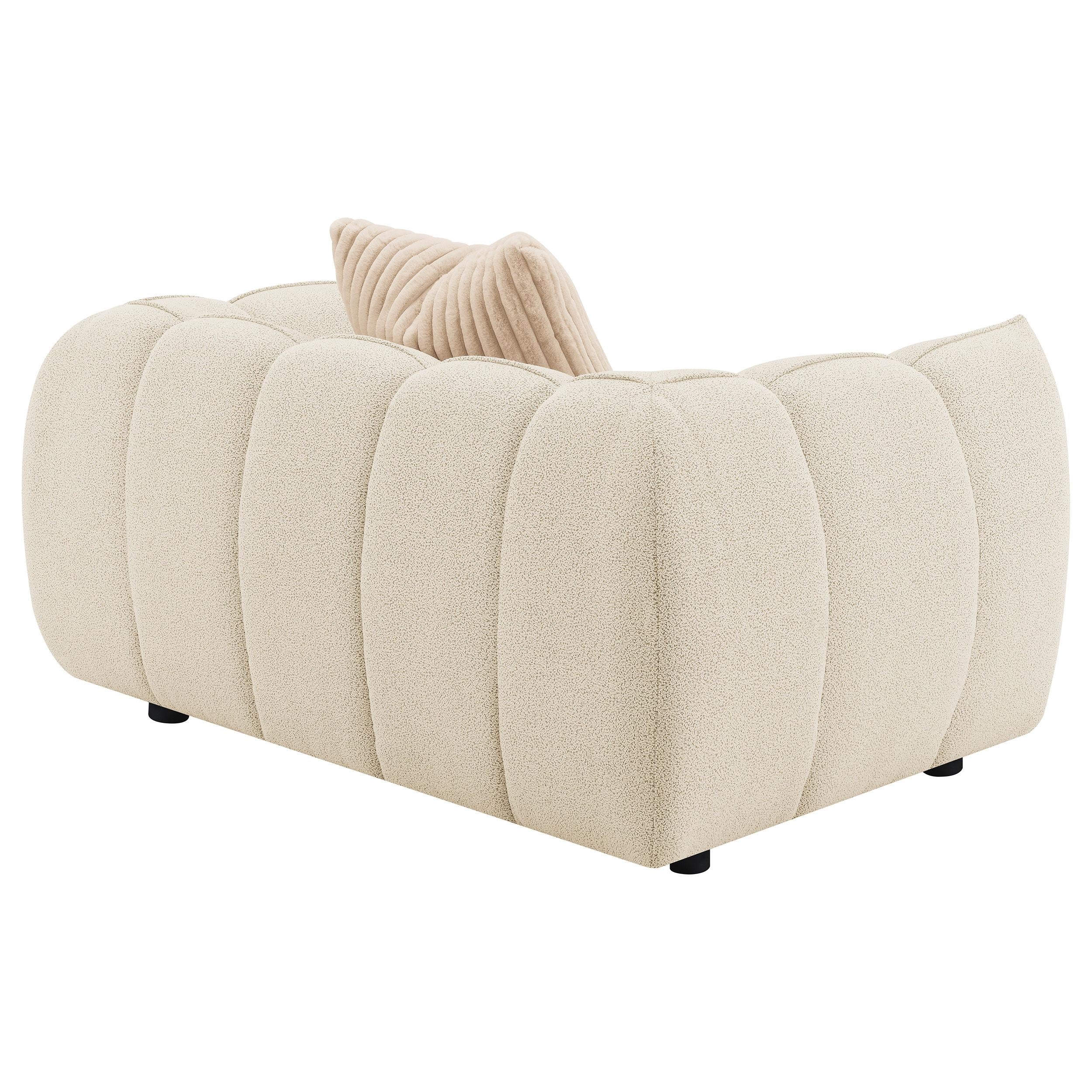Coaster Furniture Winchester 503999 Boucle Upholstered Chair and a Half - Sand Pebble IMAGE 6