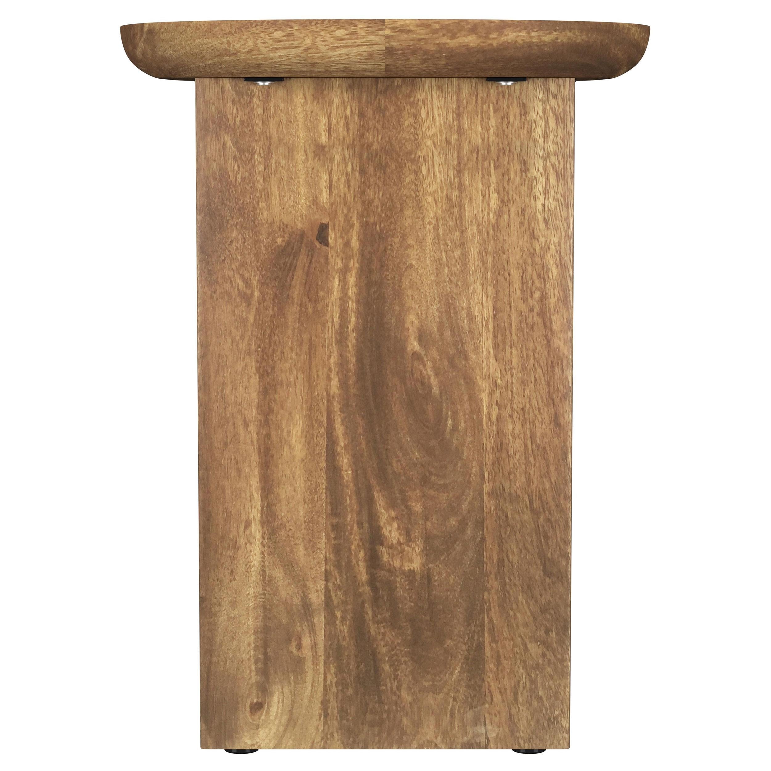 Coaster Furniture Fletcher 930029 Oval Solid Mango Wood Accent Side Table - Brown IMAGE 6