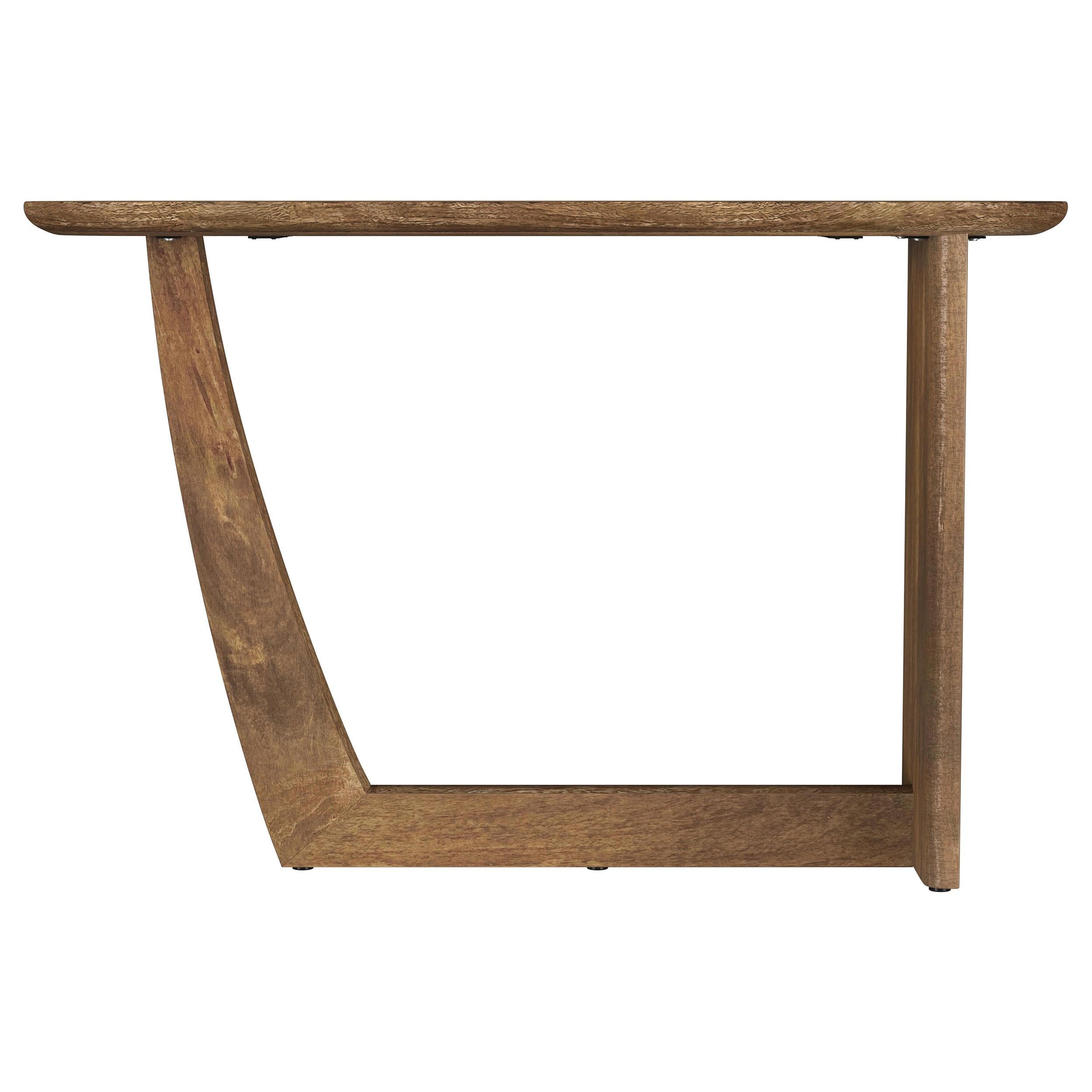 Coaster Furniture Fletcher 930030 Oval Solid Mango Wood Entryway Console Table - Brown IMAGE 4