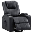 Coaster Furniture Armstrong 609475P Upholstered Power Lift Massage Recliner - Black IMAGE 2