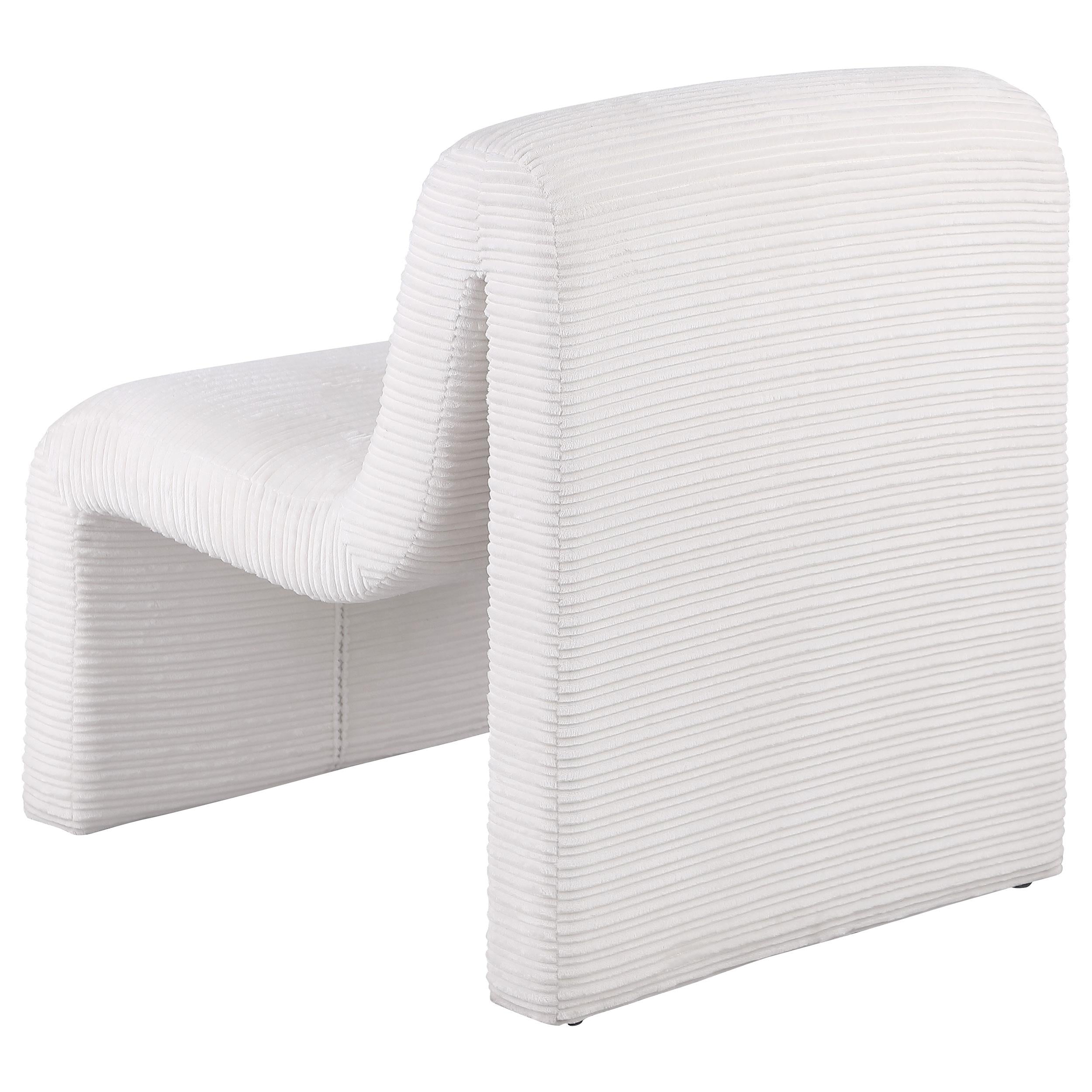 Coaster Furniture Drayton 907525 Upholstered Curved Armless Accent Chair - Ivory IMAGE 5