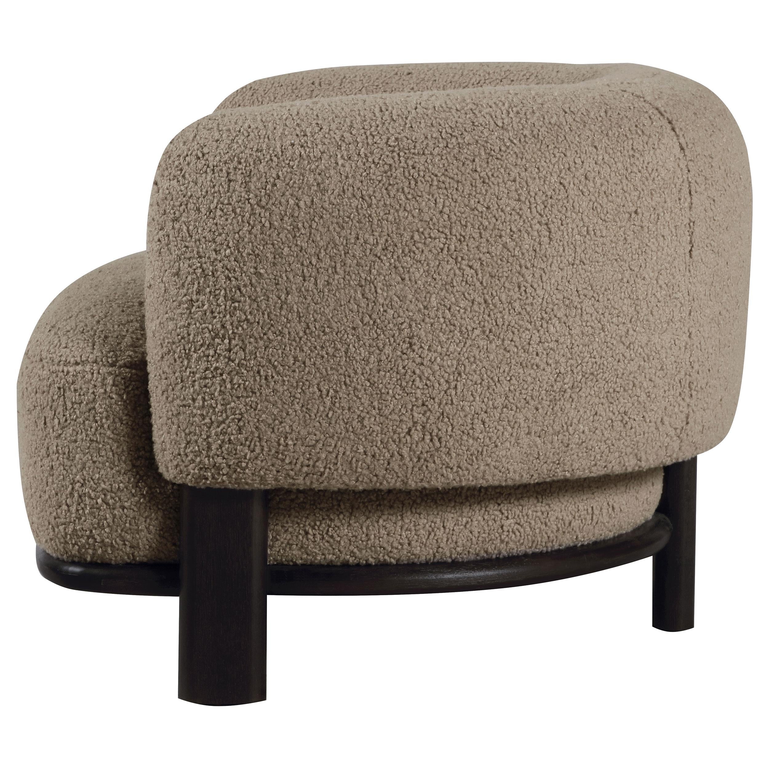Coaster Furniture Lawler 903170 Upholstered Barrel Back Accent Chair - Mushroom IMAGE 4