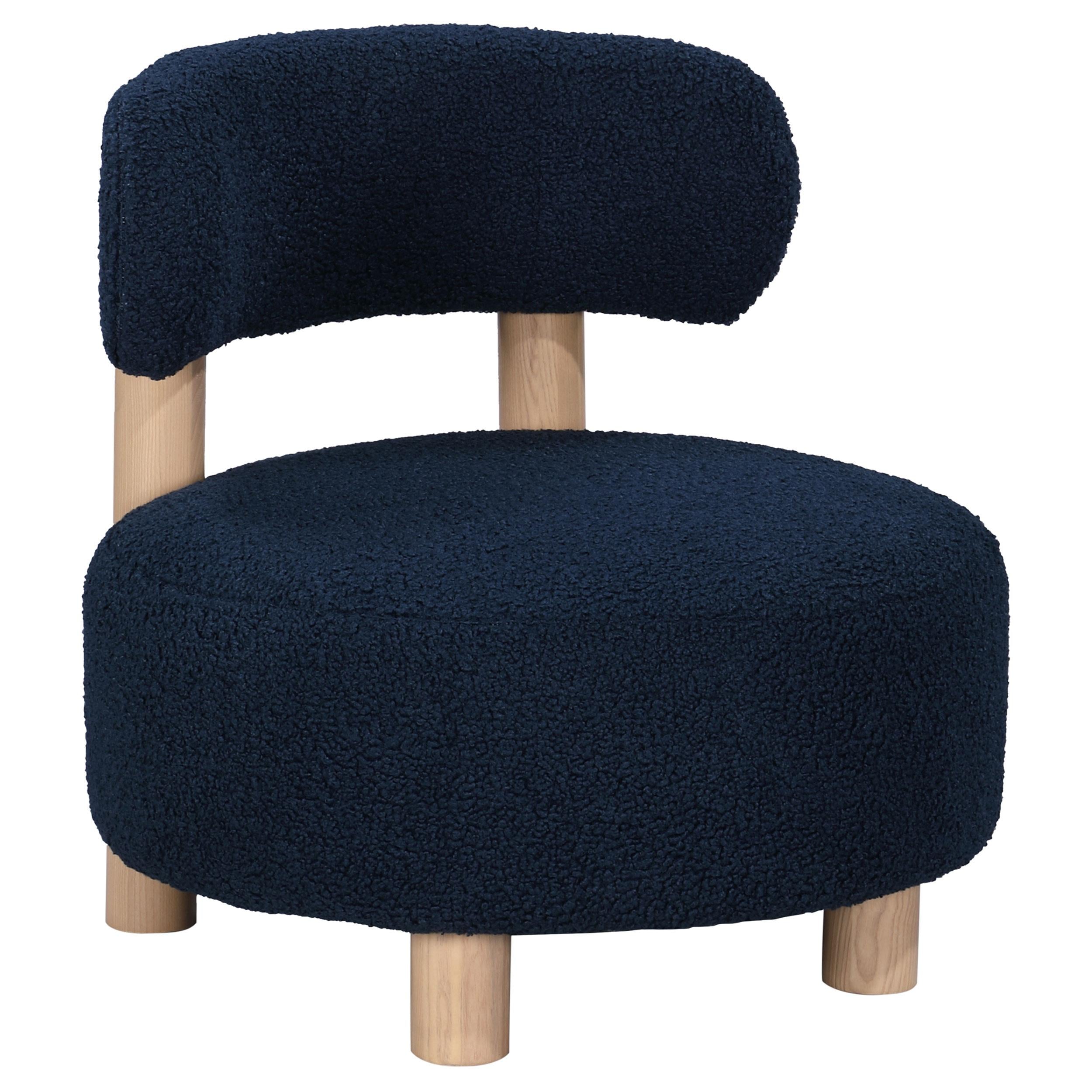Coaster Furniture Zonie 903168 Boucle Upholstered Barrel Back Accent Chair - Blue IMAGE 1