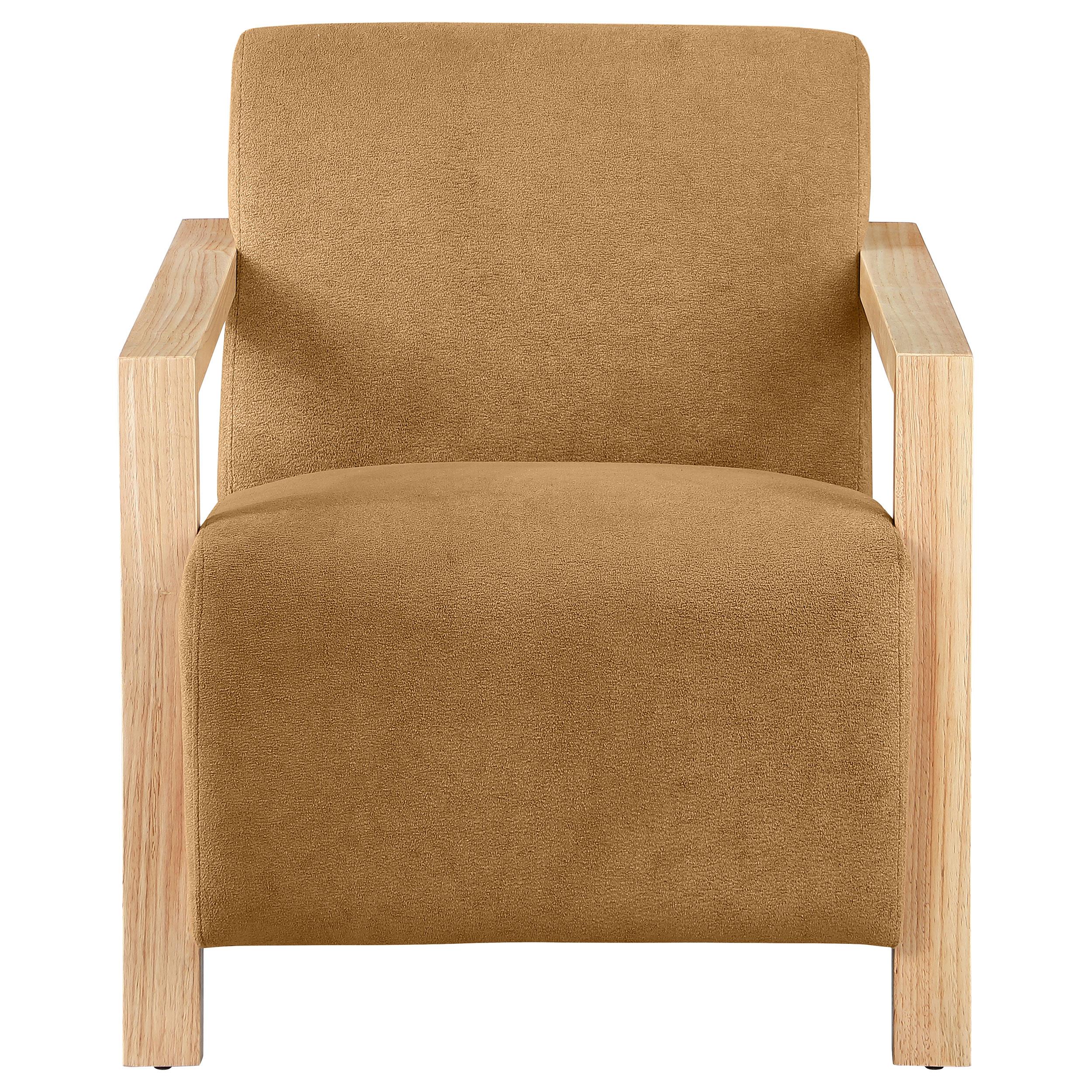 Coaster Furniture Diego 902268 Upholstered Accent Arm Chair with Wood Arms - Honey IMAGE 2
