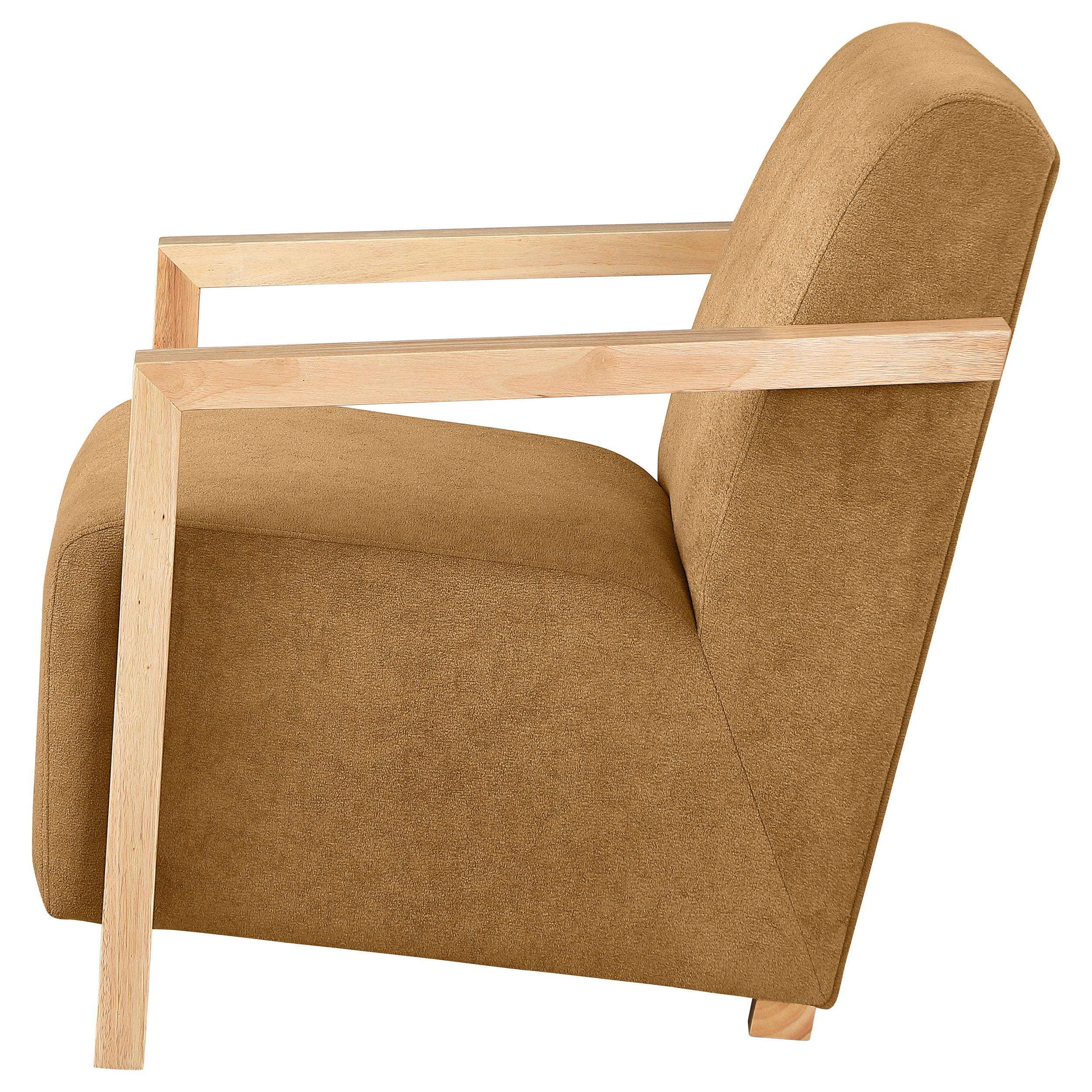 Coaster Furniture Diego 902268 Upholstered Accent Arm Chair with Wood Arms - Honey IMAGE 4