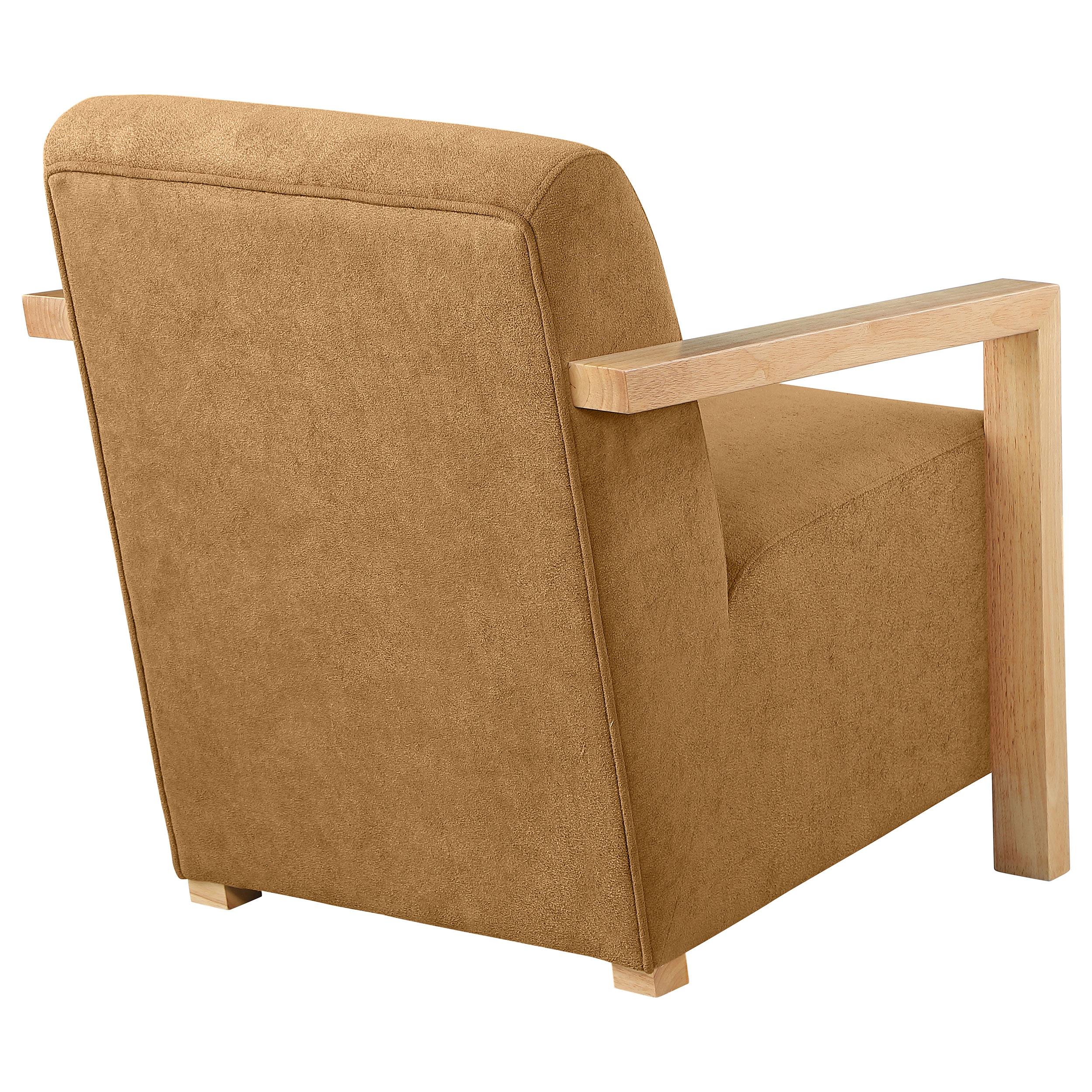 Coaster Furniture Diego 902268 Upholstered Accent Arm Chair with Wood Arms - Honey IMAGE 6