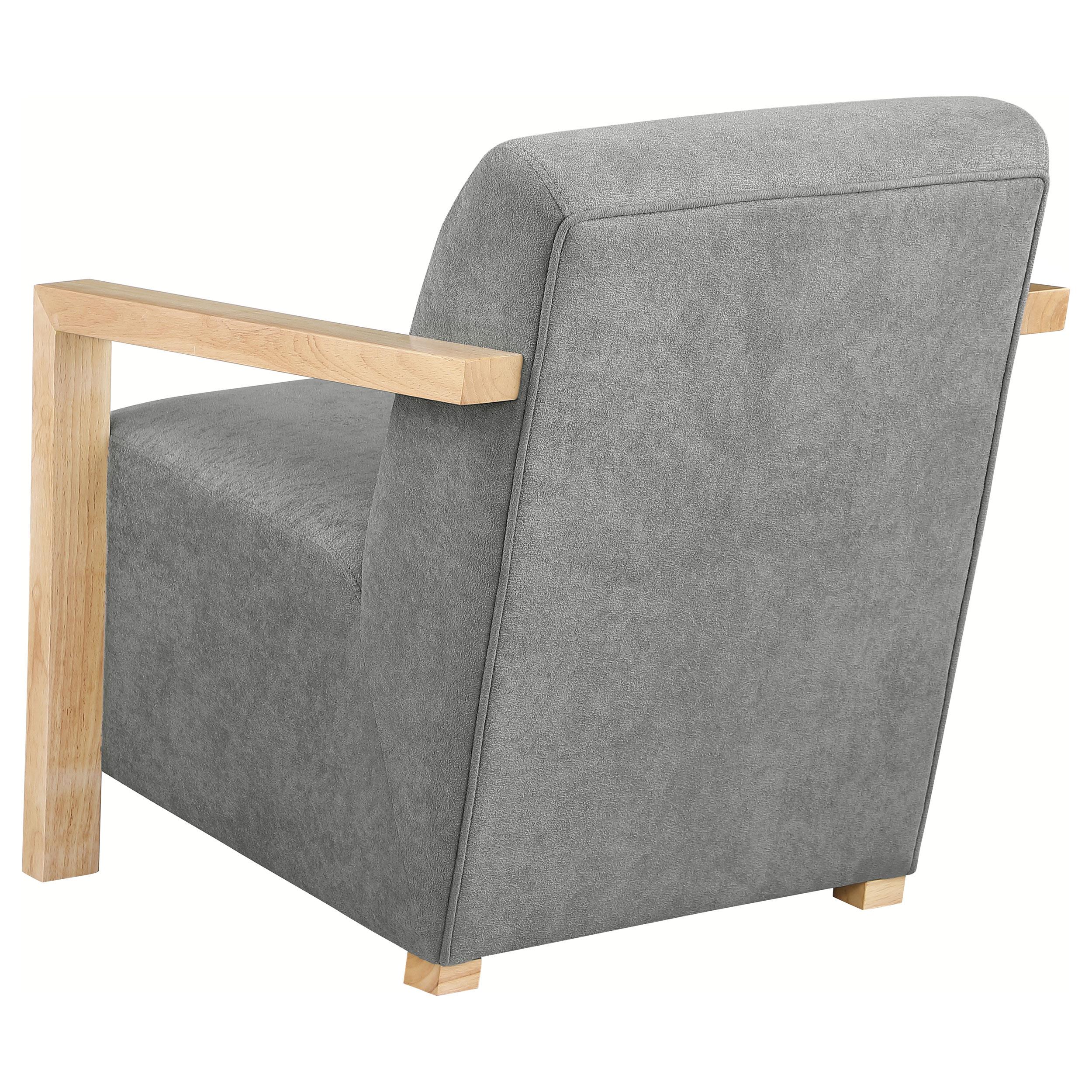 Coaster Furniture Diego 902269 Upholstered Accent Arm Chair with Wood Arms - Grey IMAGE 5