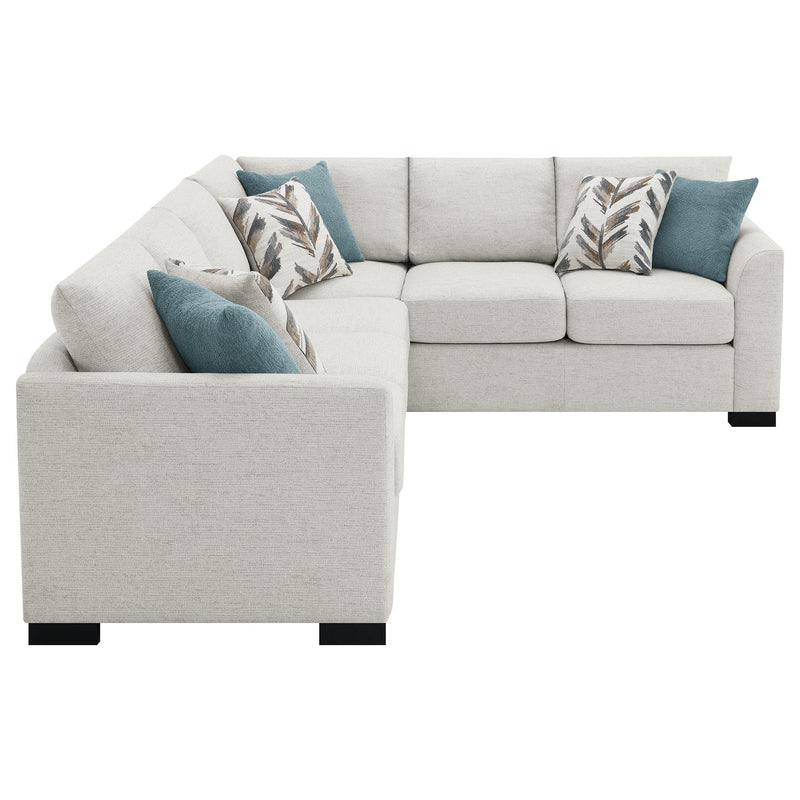 Coaster Furniture Ashford 500818 Chenille Upholstered Sleeper Sectional Sofa - Greige IMAGE 10