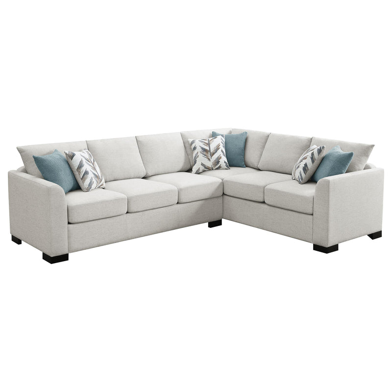 Coaster Furniture Ashford 500818 Chenille Upholstered Sleeper Sectional Sofa - Greige IMAGE 1