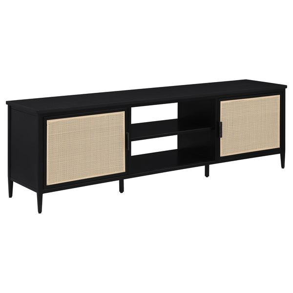 Coaster Furniture Amherst 710034 2-door 70-inch Metal TV Stand Media Console - Black IMAGE 1