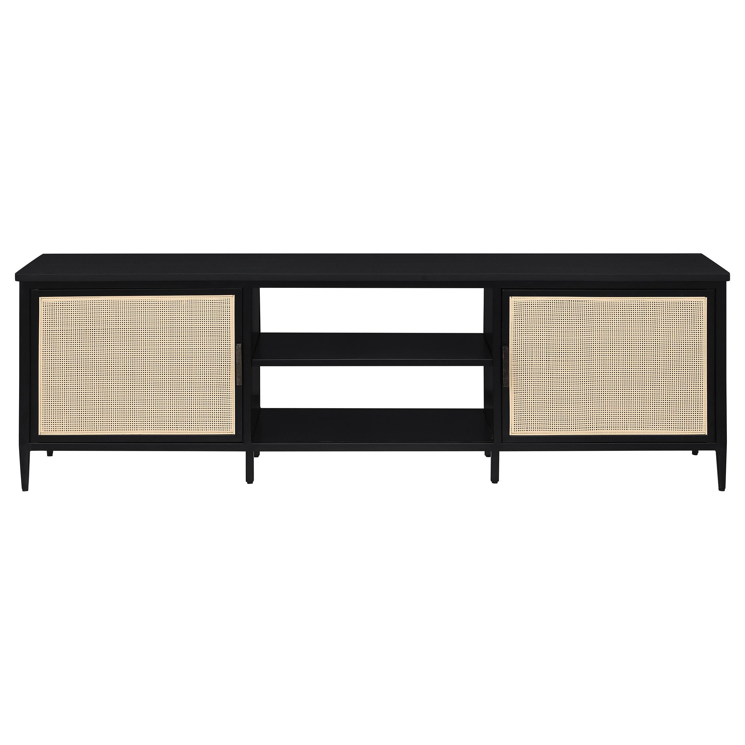 Coaster Furniture Amherst 710034 2-door 70-inch Metal TV Stand Media Console - Black IMAGE 2