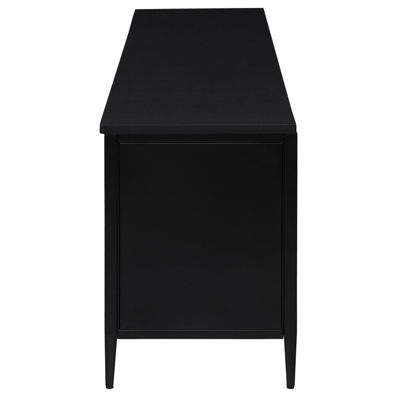 Coaster Furniture Amherst 710035 4-door 78-inch Metal TV Stand Media Console - Black IMAGE 5
