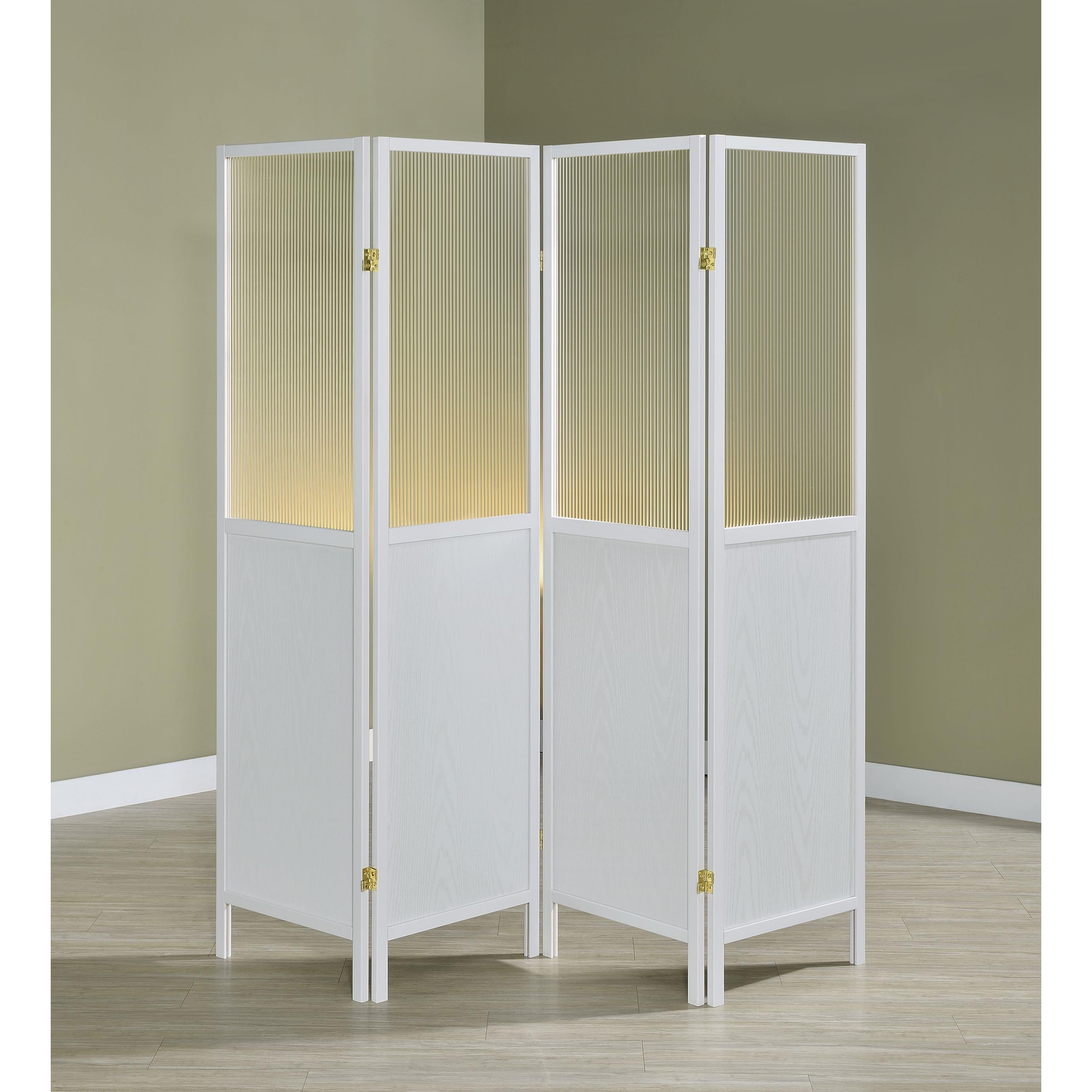 Coaster Furniture Mattison 960122 4-Panel Room Divider Folding Shoji Screen - White IMAGE 4