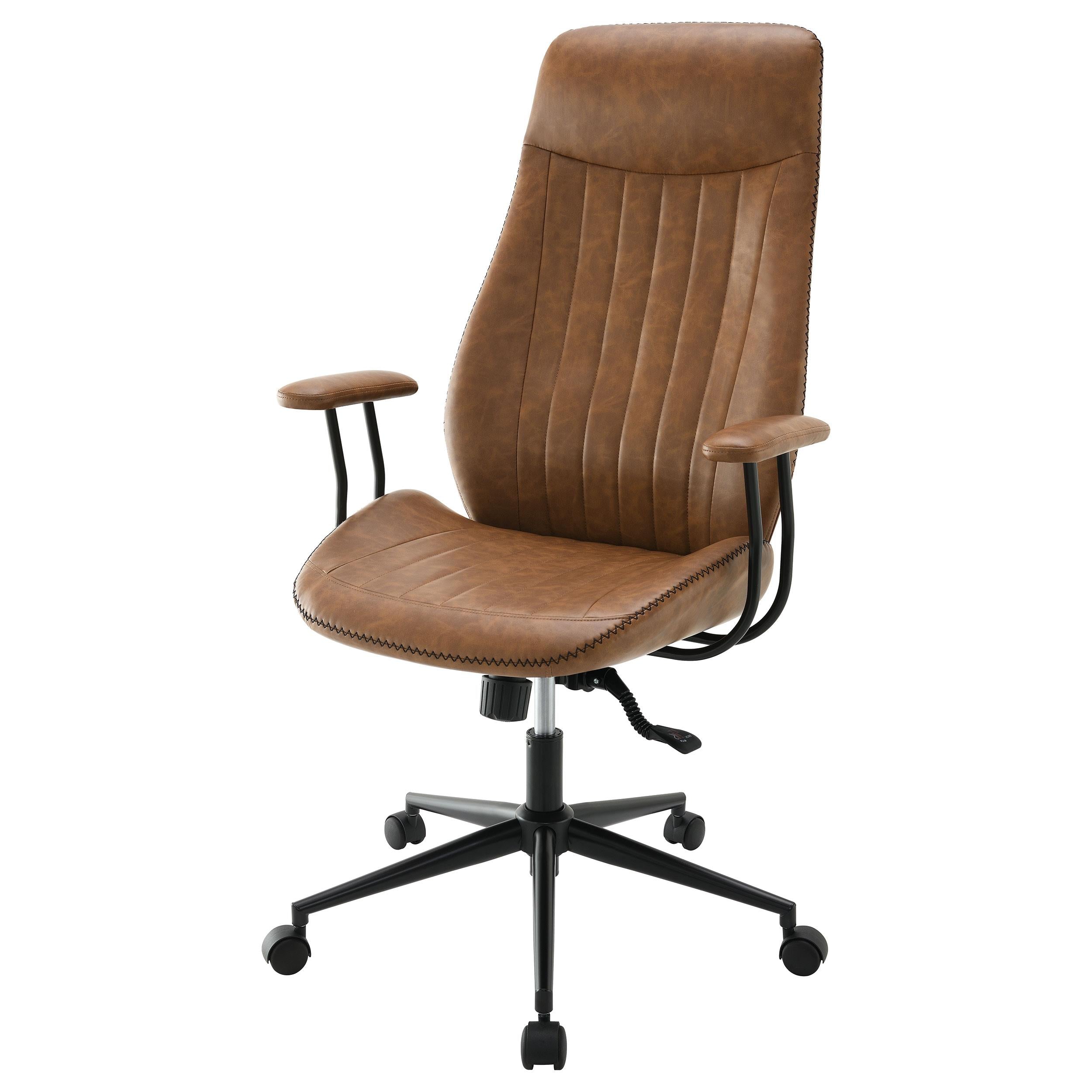 Coaster Furniture Ranger 801941 Upholstered Adjustable Home Office Desk Chair - Brown IMAGE 3