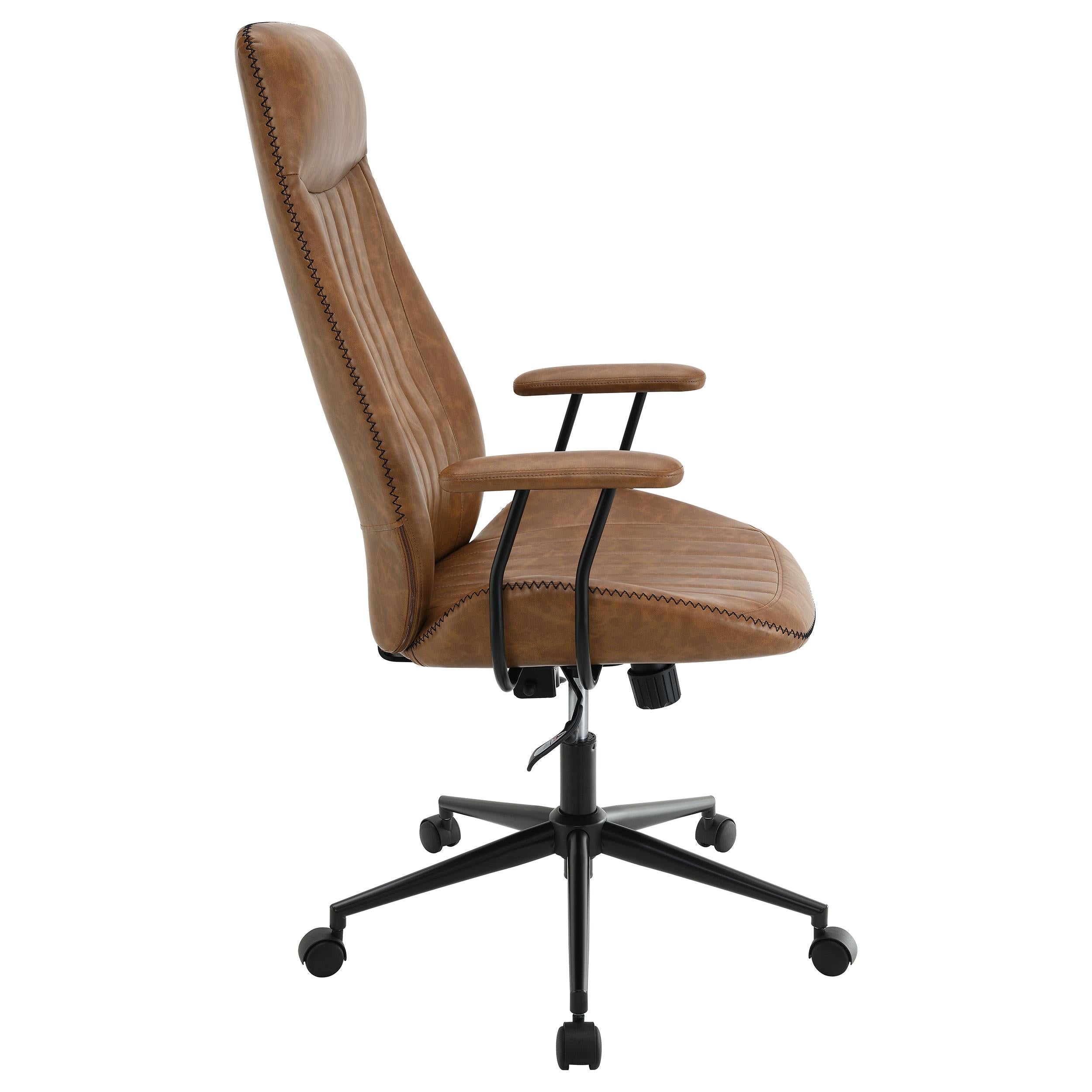 Coaster Furniture Ranger 801941 Upholstered Adjustable Home Office Desk Chair - Brown IMAGE 7