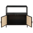 Coaster Furniture Amherst 961641 2-door Radio Weave Cane Metal Accent Cabinet - Black IMAGE 3