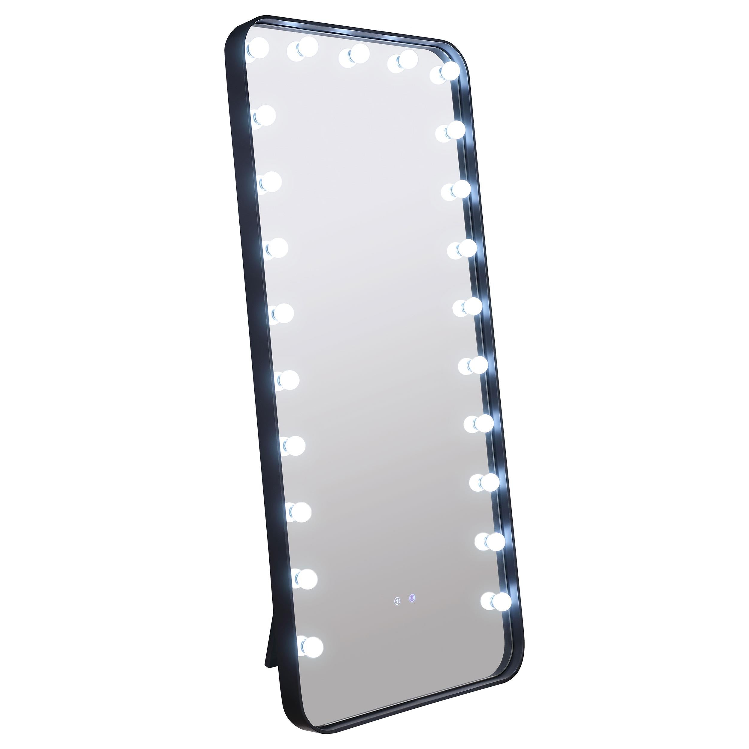 Coaster Furniture Canton 961577 32 x 71 Inch LED Standing Mirror with Speakers - Black IMAGE 4